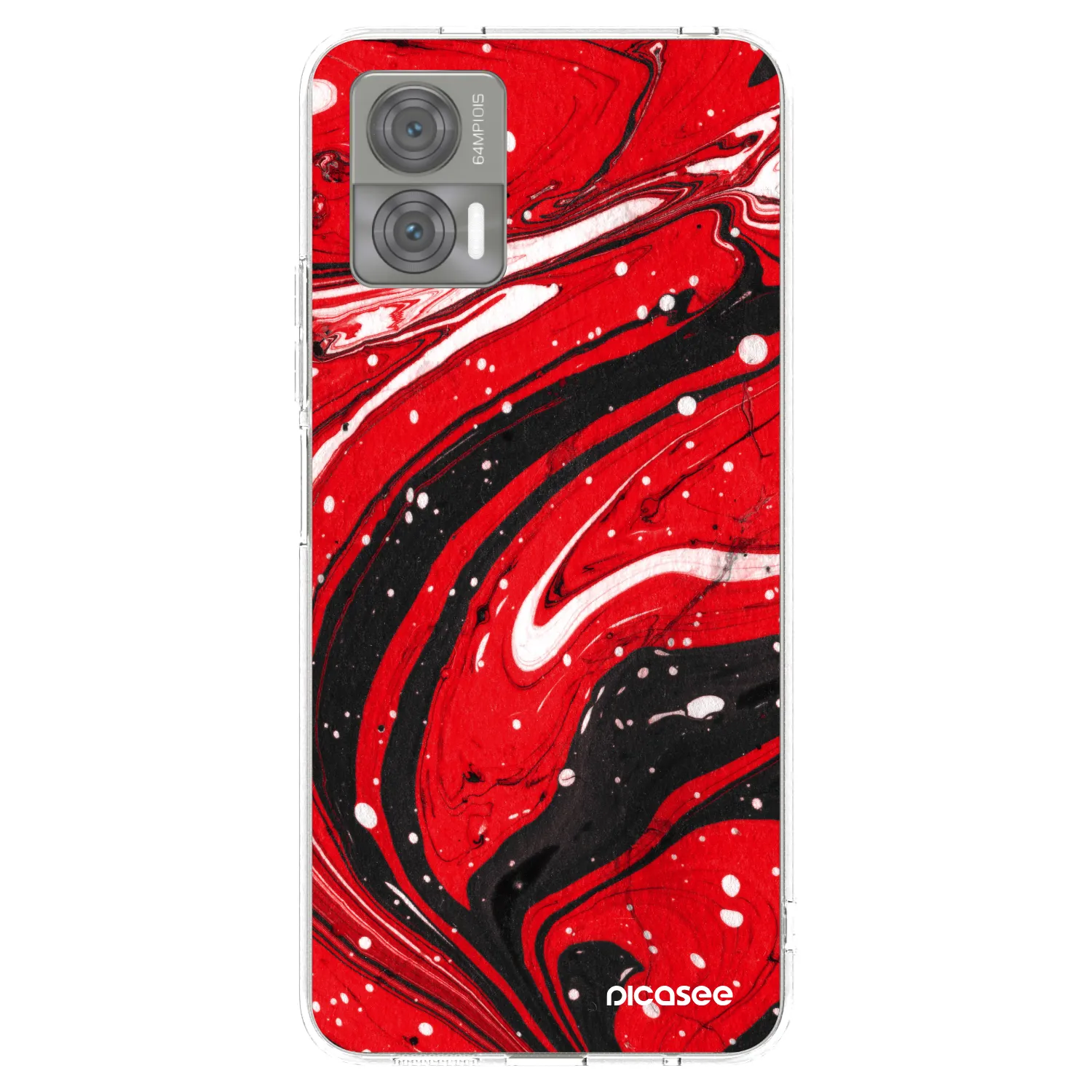 Picasee husă transparentă din silicon pentru Motorola Edge 30 Neo - Red black