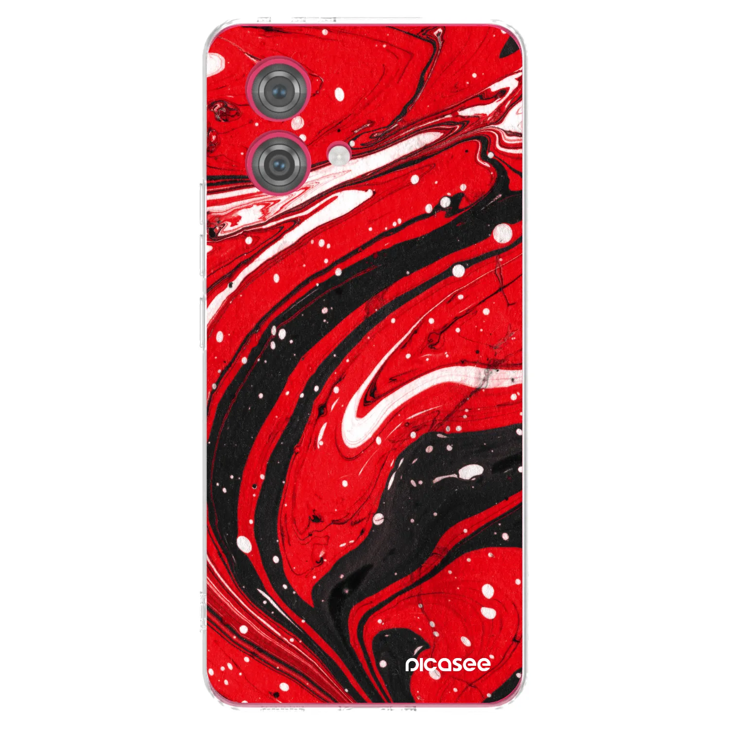Picasee husă transparentă din silicon pentru Motorola Moto G84 5G - Red black
