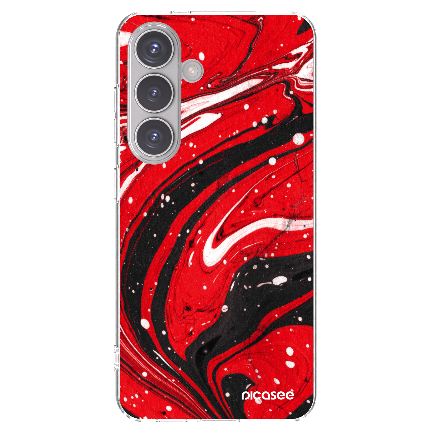 Picasee husă transparentă din silicon pentru Samsung Galaxy S24 S921B 5G - Red black