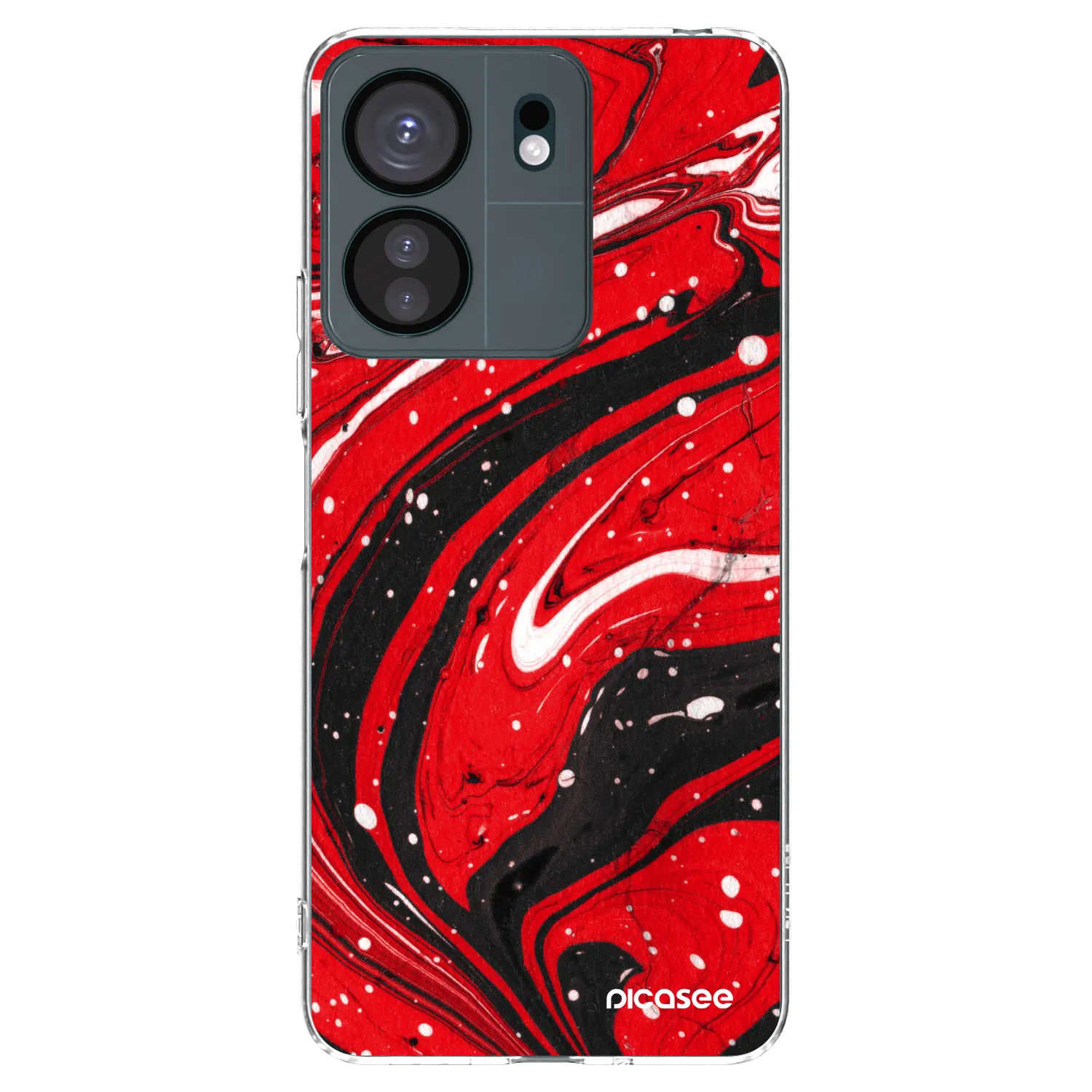 Picasee husă transparentă din silicon pentru Xiaomi Redmi 13C 4G - Red black