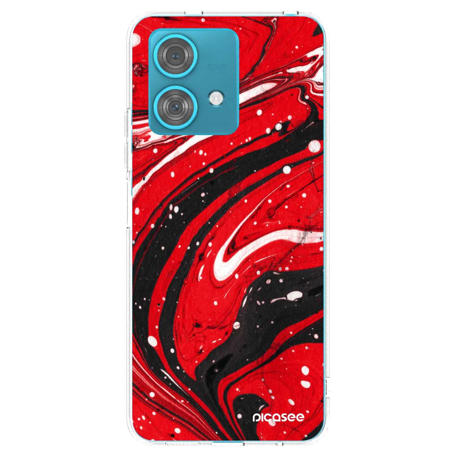 Picasee husă transparentă din silicon pentru Motorola Edge 40 Neo - Red black