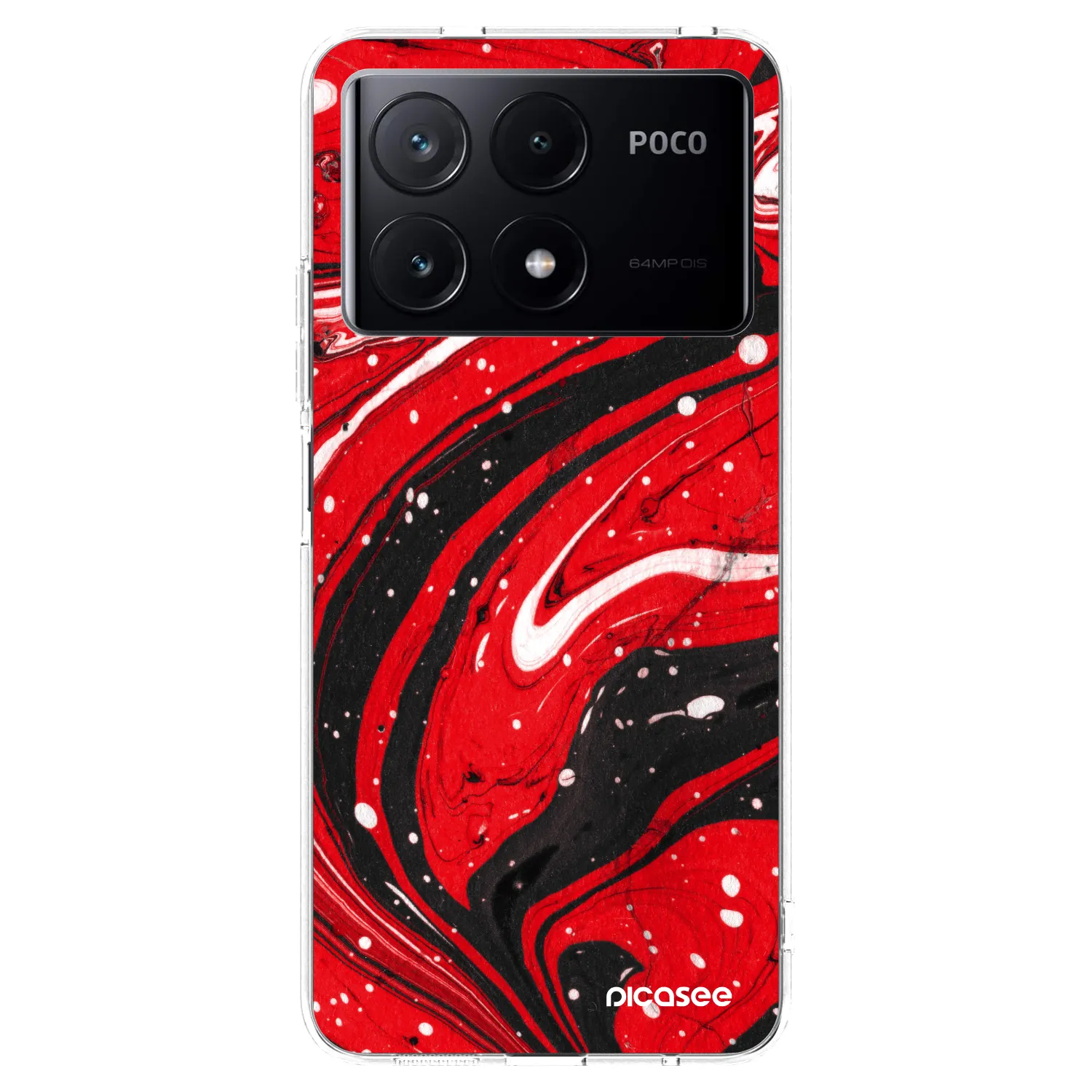 Picasee husă transparentă din silicon pentru Xiaomi Poco X6 Pro - Red black
