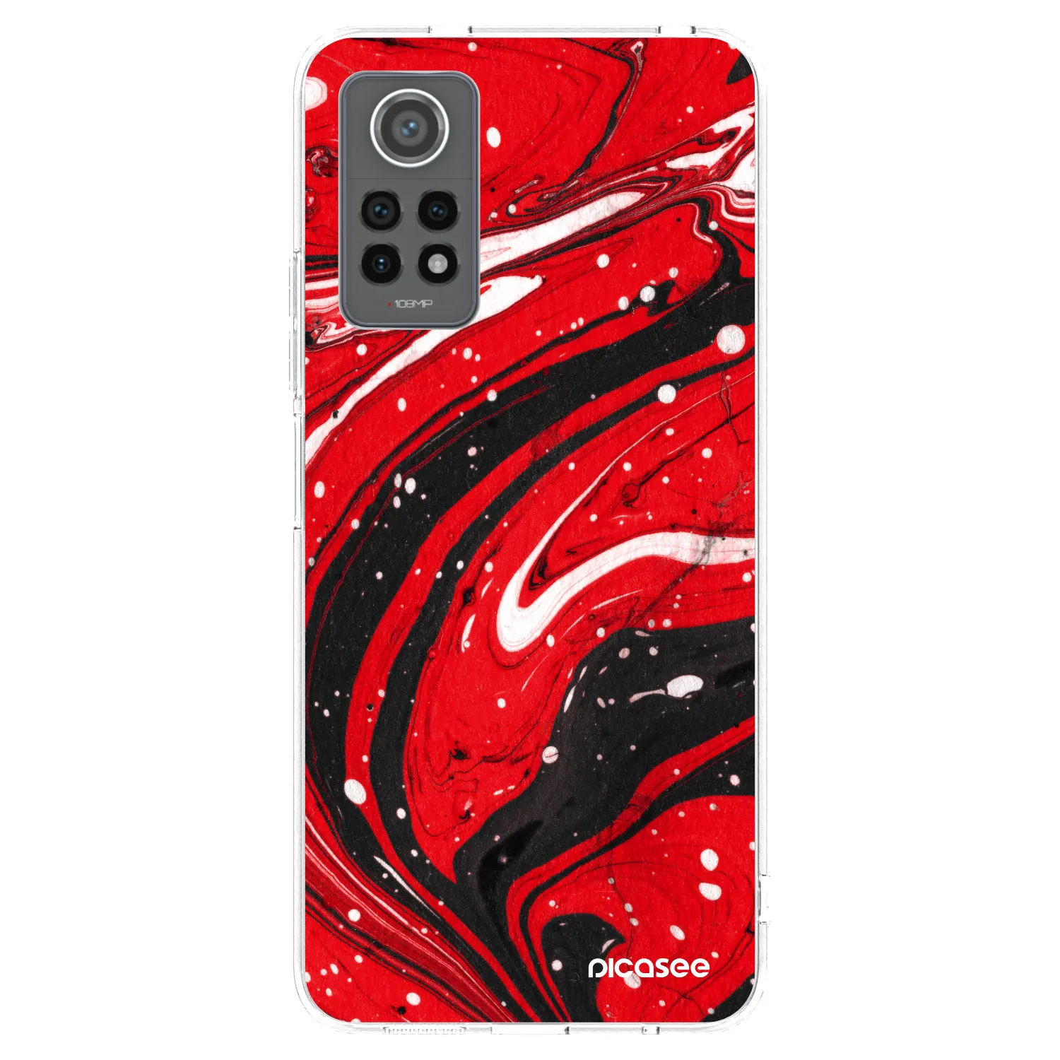 Picasee husă transparentă din silicon pentru Xiaomi Redmi Note 12 Pro 4G - Red black