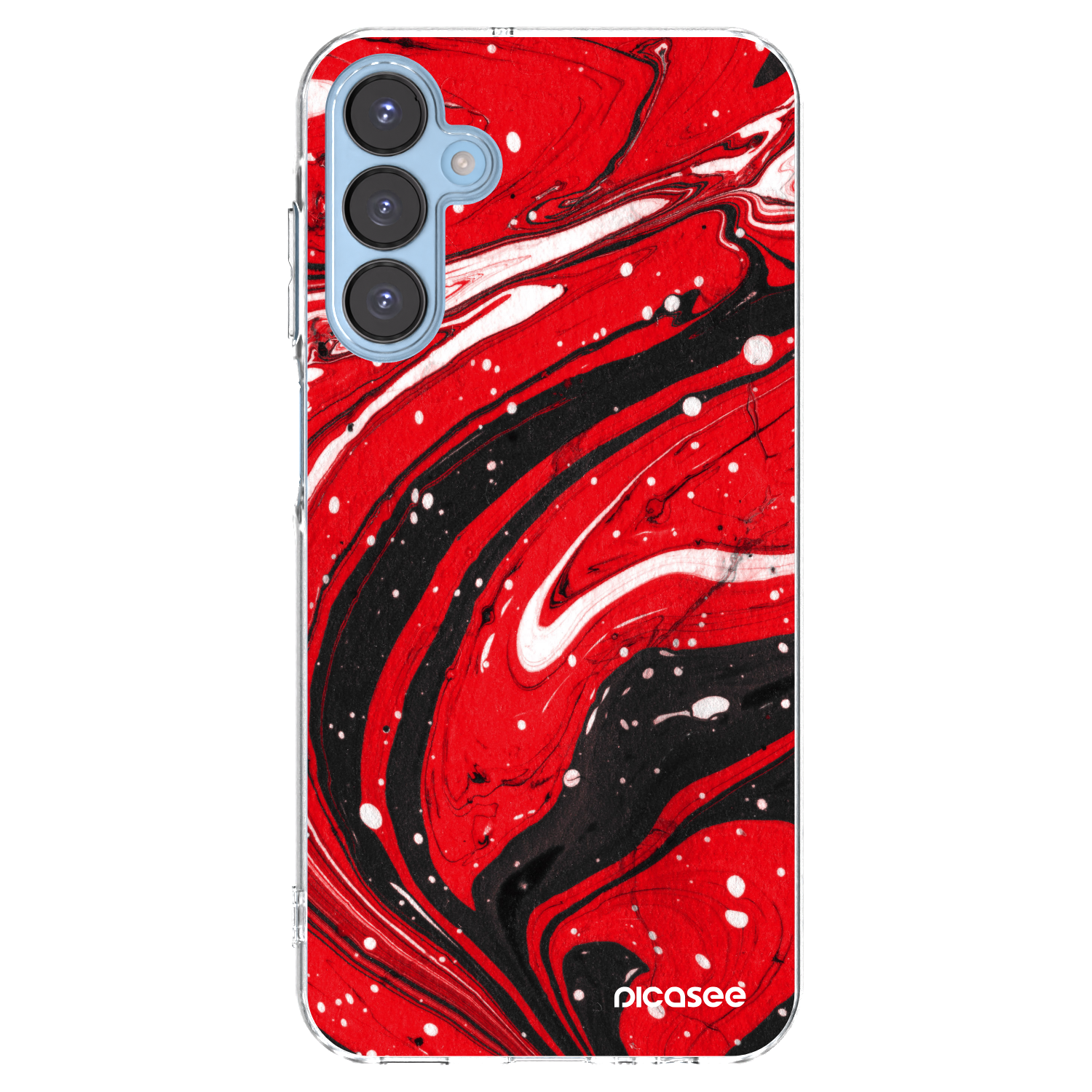Picasee husă transparentă din silicon pentru Samsung Galaxy A15 A156B 5G - Red black