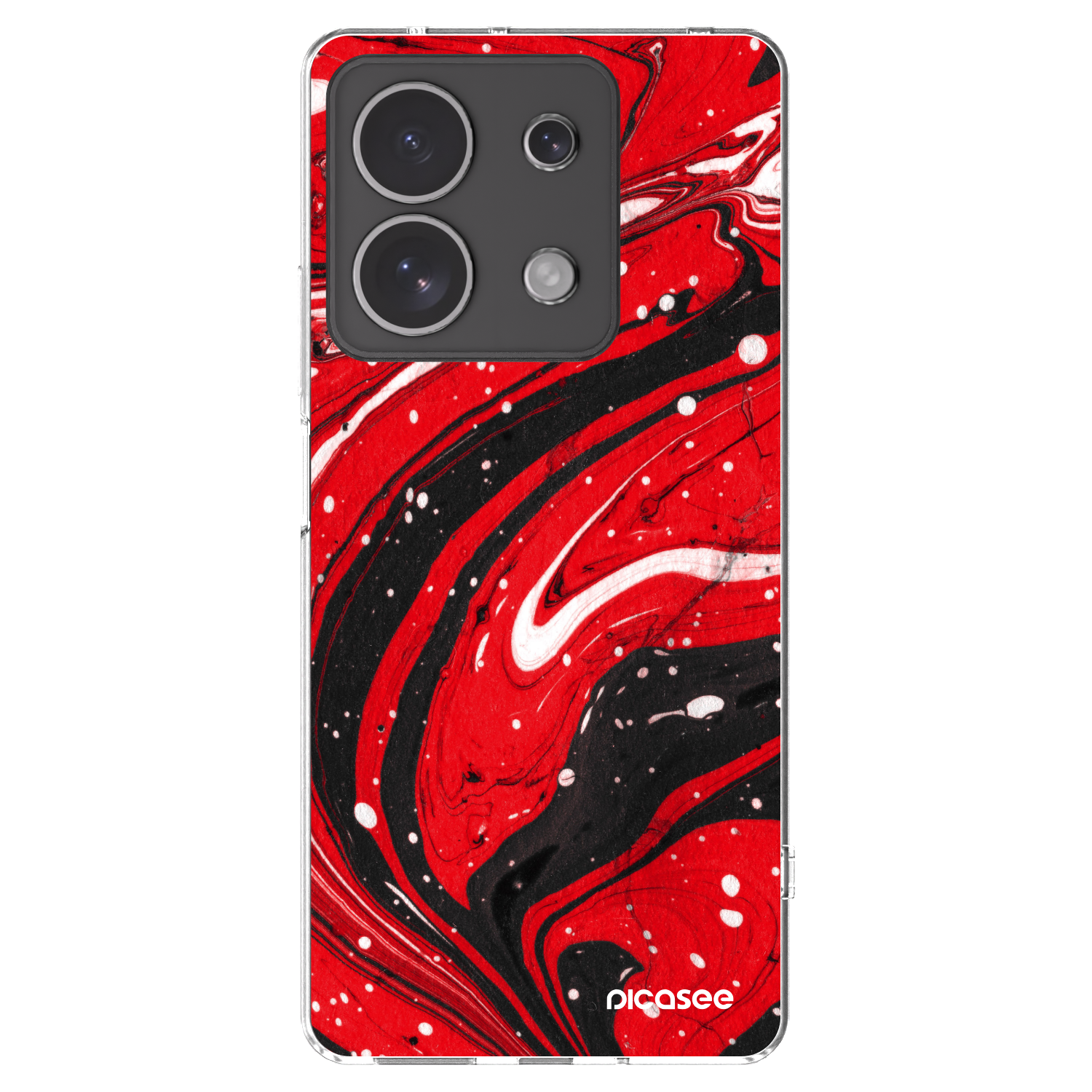 Picasee husă transparentă din silicon pentru Xiaomi Redmi Note 13 4G - Red black