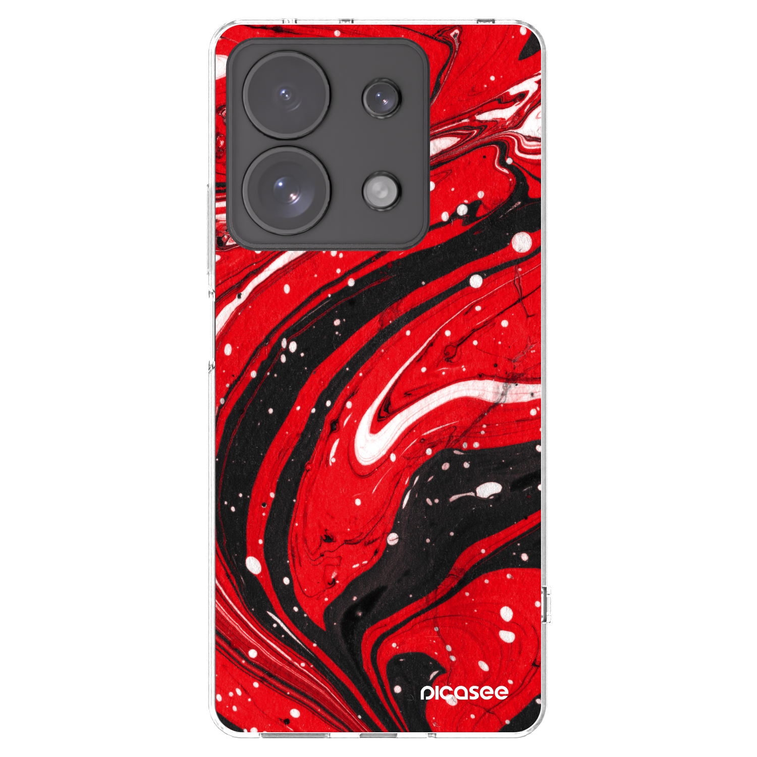 Picasee husă transparentă din silicon pentru Xiaomi Redmi Note 13 Pro 4G - Red black