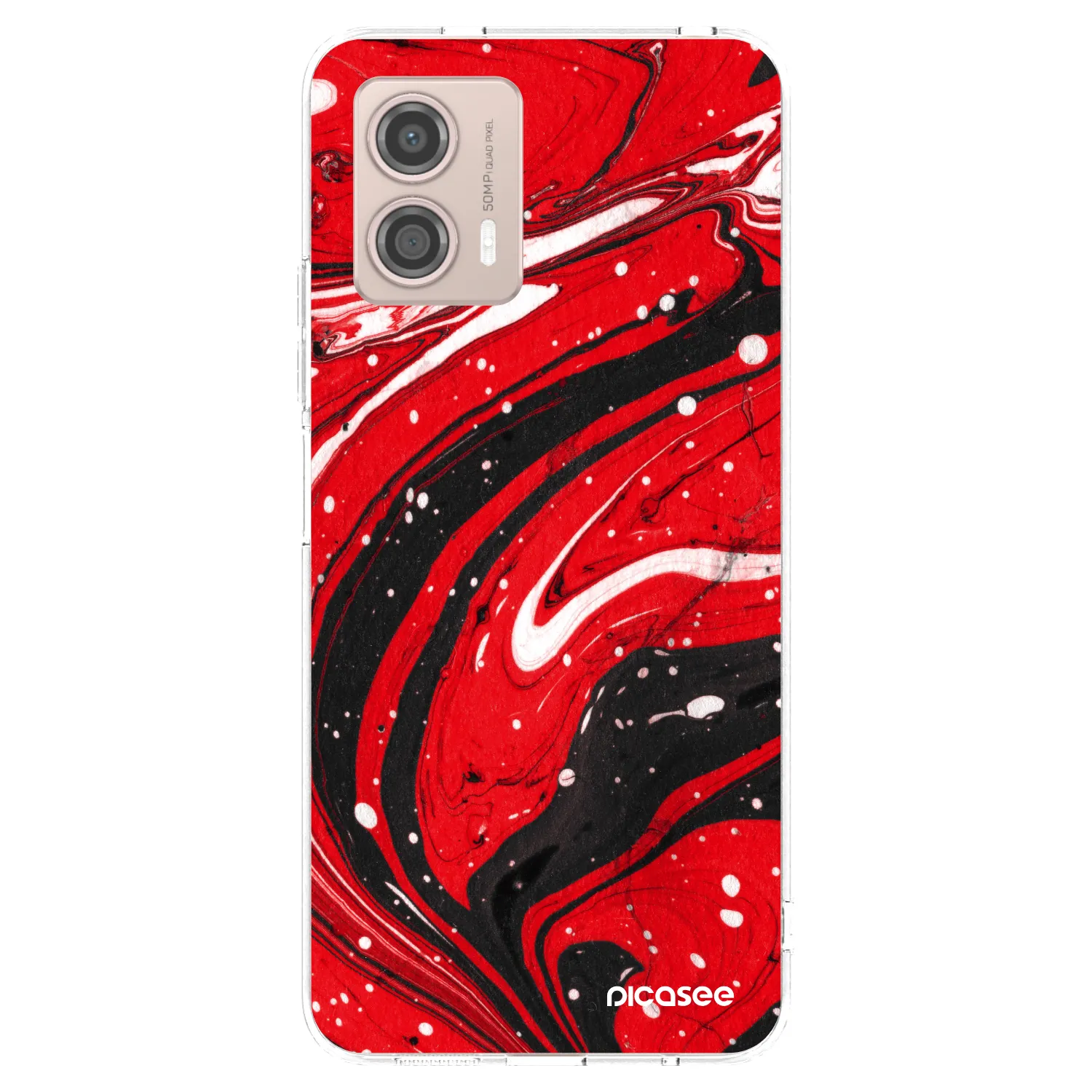 Picasee husă transparentă din silicon pentru Motorola Moto G53 5G - Red black