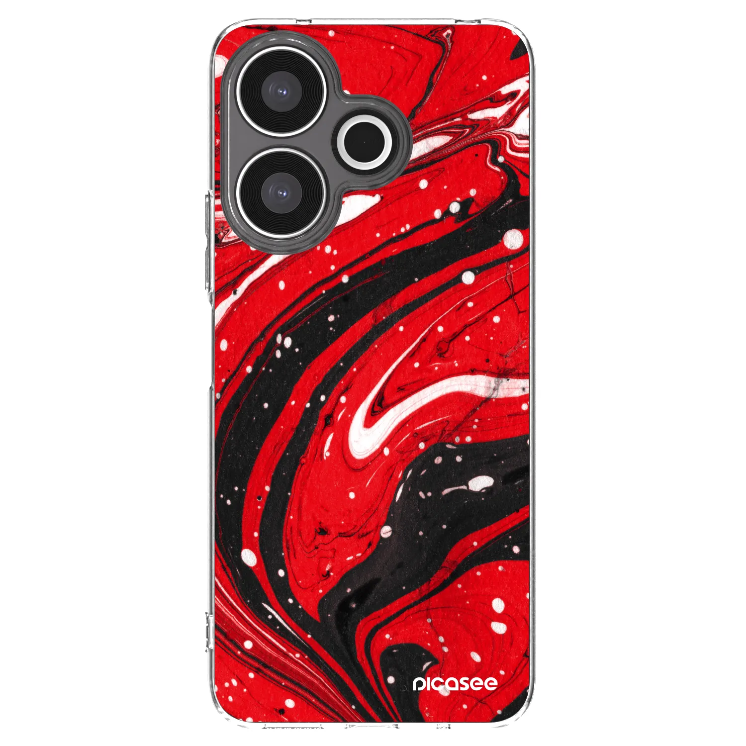 Picasee husă transparentă din silicon pentru Xiaomi Redmi 13 4G - Red black