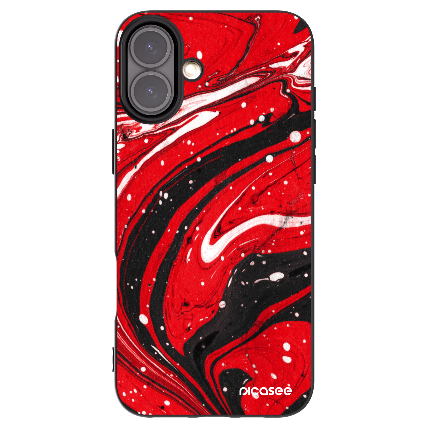 Picasee husă neagră din silicon pentru Apple iPhone 16 Plus - Red black