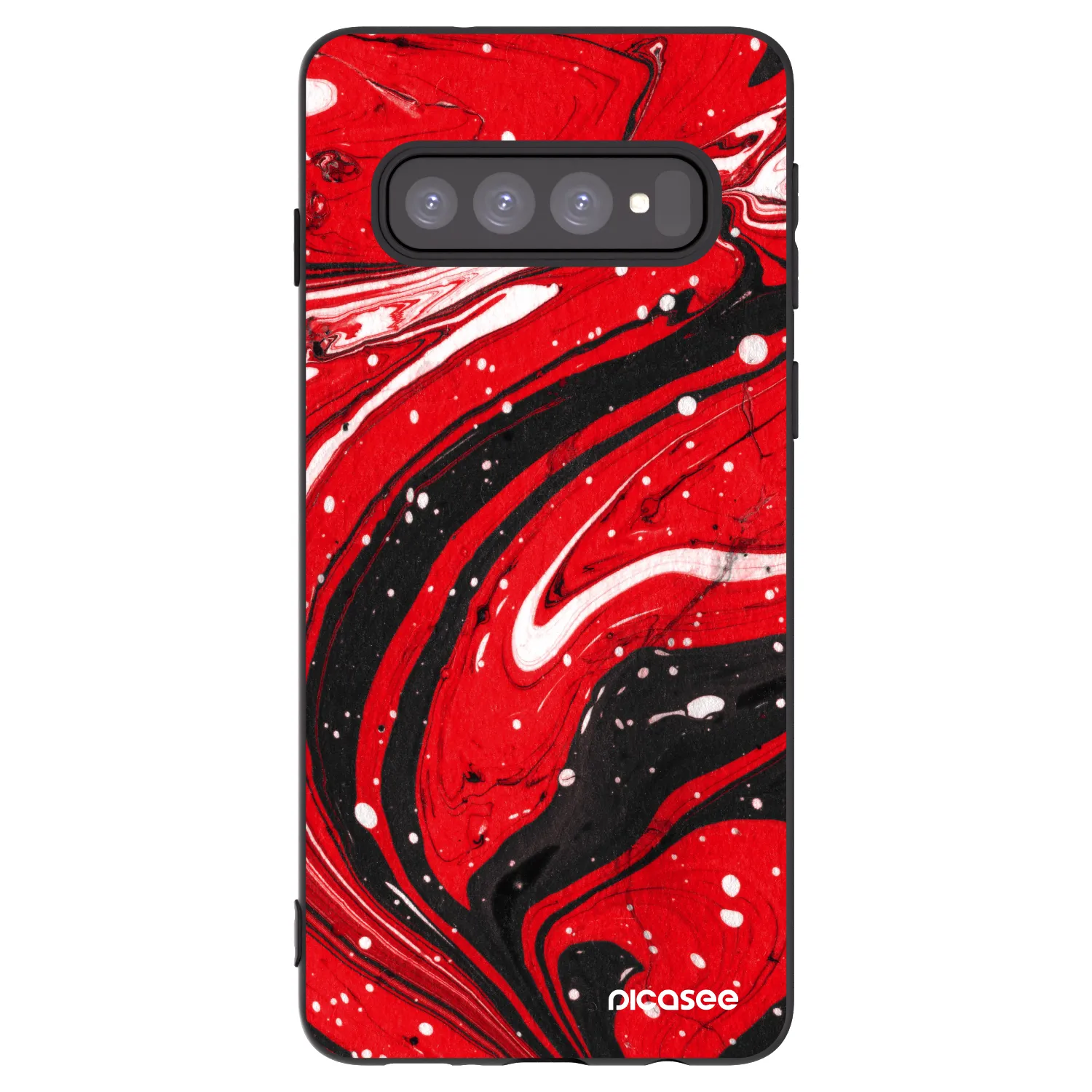 Picasee husă neagră din silicon pentru Samsung Galaxy S10 G973 - Red black