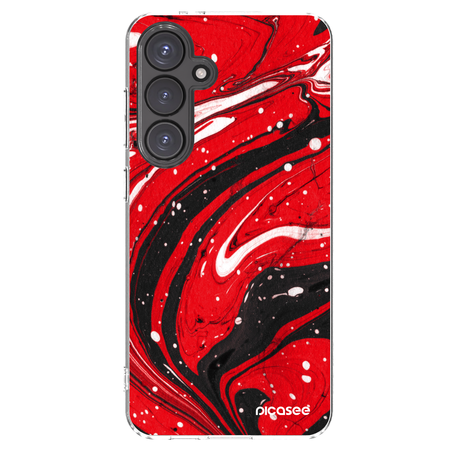 Picasee husă transparentă din silicon pentru Samsung Galaxy S24 FE S721B - Red black