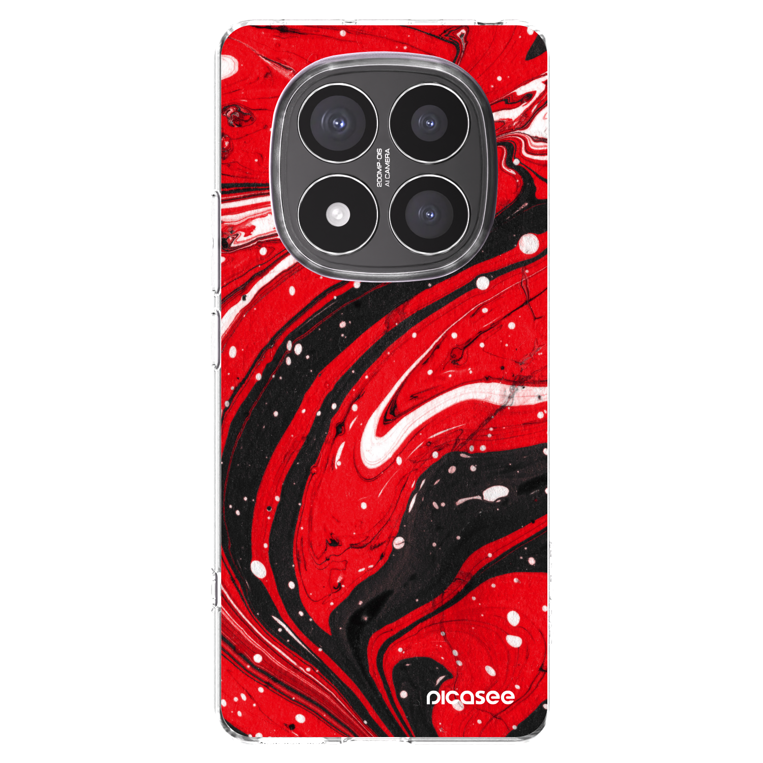 Picasee husă transparentă din silicon pentru Xiaomi Redmi Note 14 Pro+ 5G - Red black