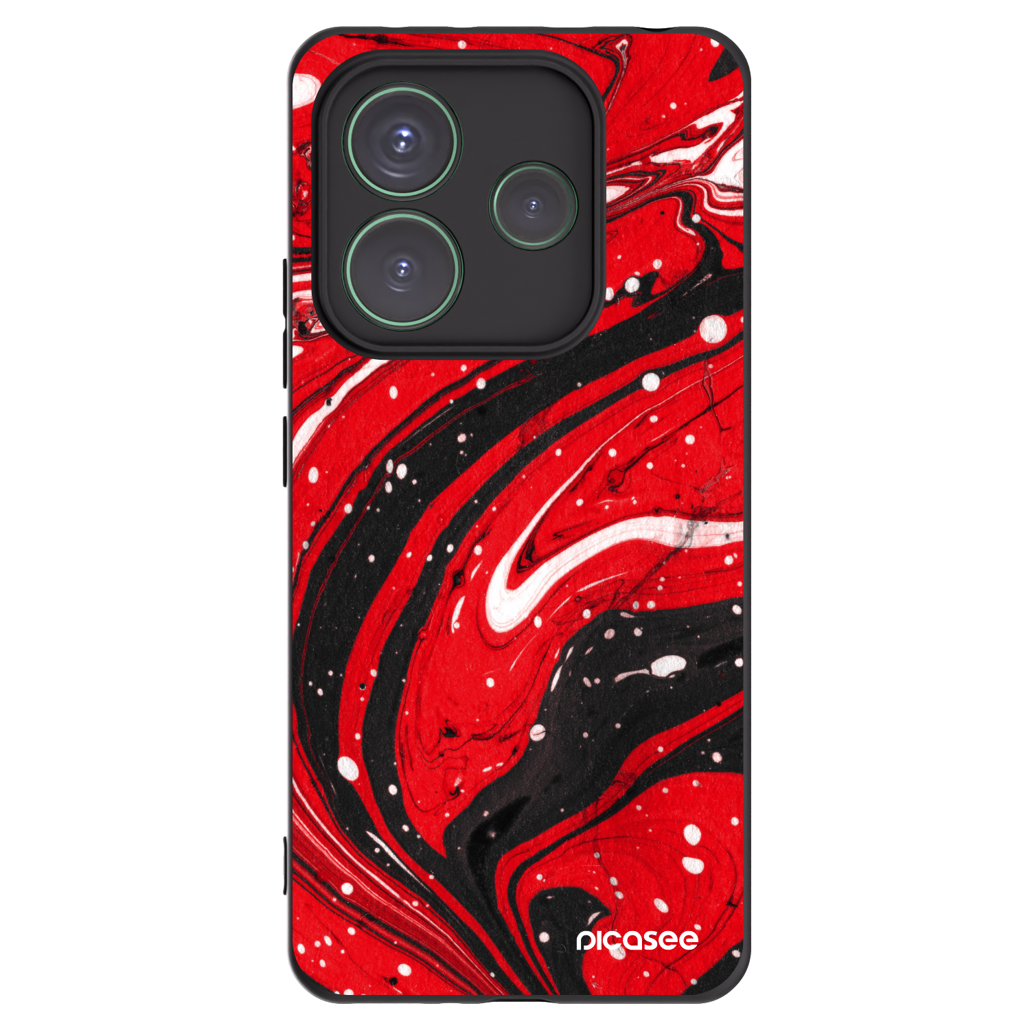 Picasee husă neagră din silicon pentru Xiaomi Redmi Note 14 5G - Red black