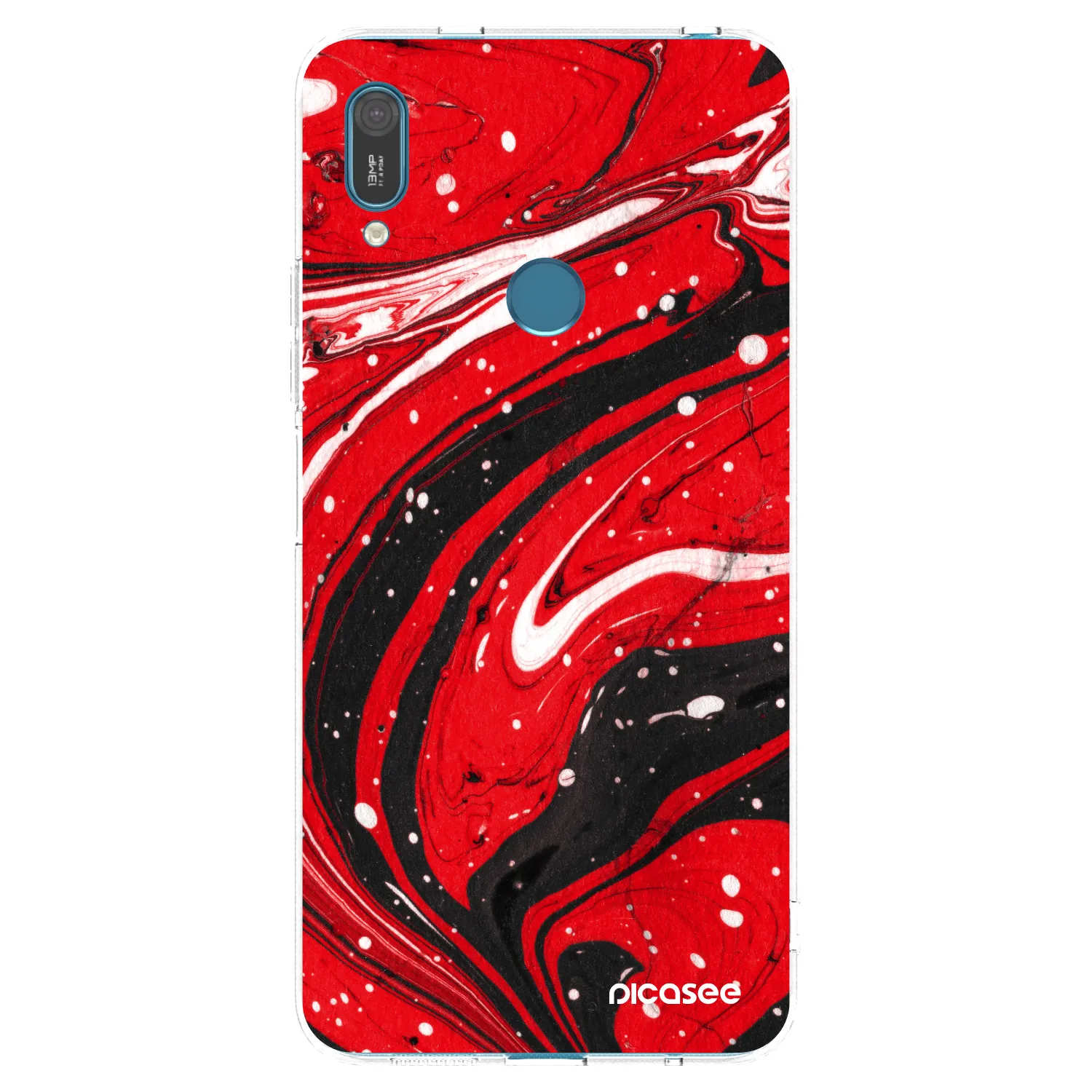 Picasee husă transparentă din silicon pentru Huawei Y7 2019 - Red black