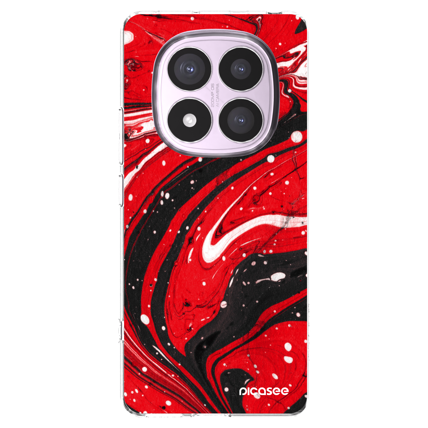 Picasee husă transparentă din silicon pentru Xiaomi Redmi Note 14 Pro 4G - Red black