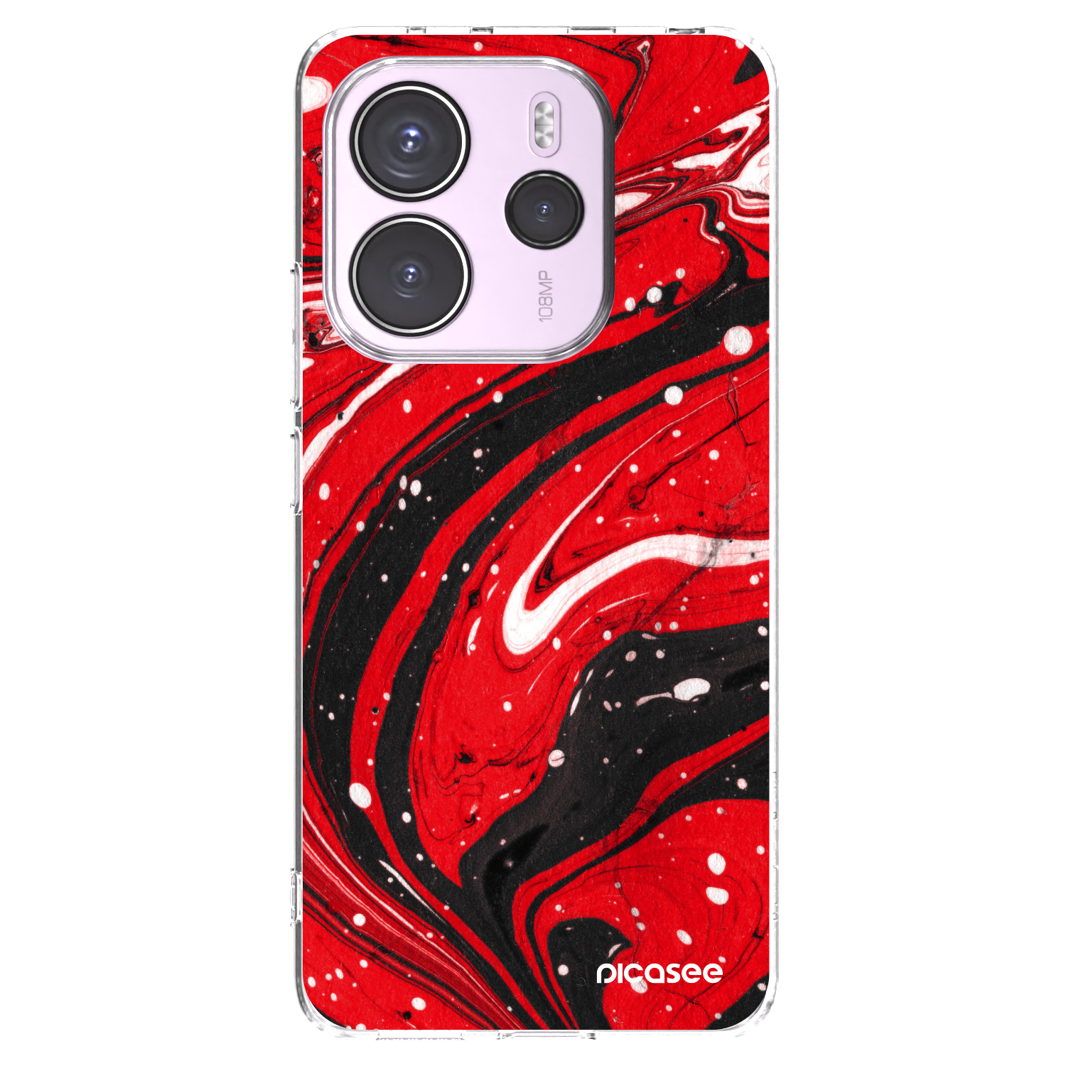 Picasee husă transparentă din silicon pentru Xiaomi Redmi Note 14 4G - Red black
