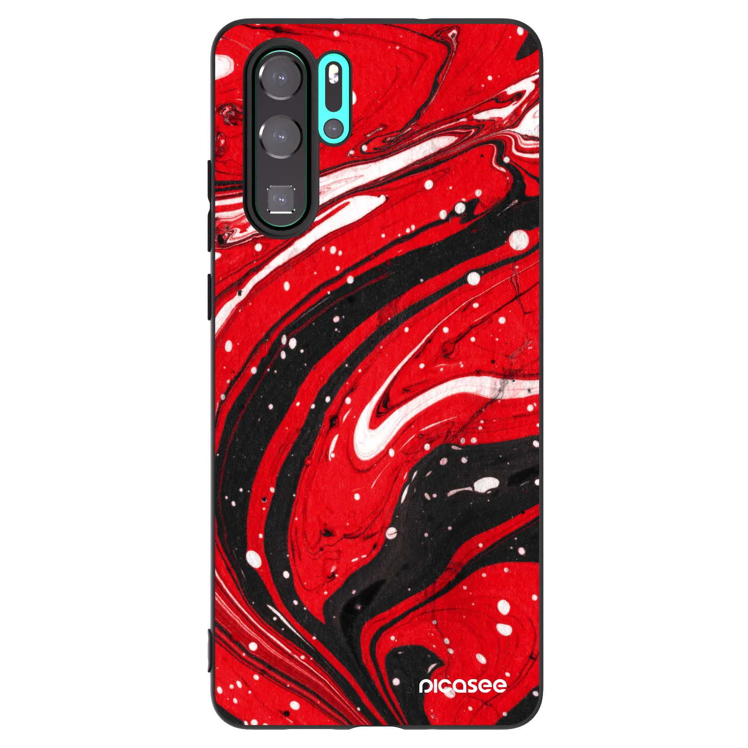 Picasee husă neagră din silicon pentru Huawei P30 Pro - Red black