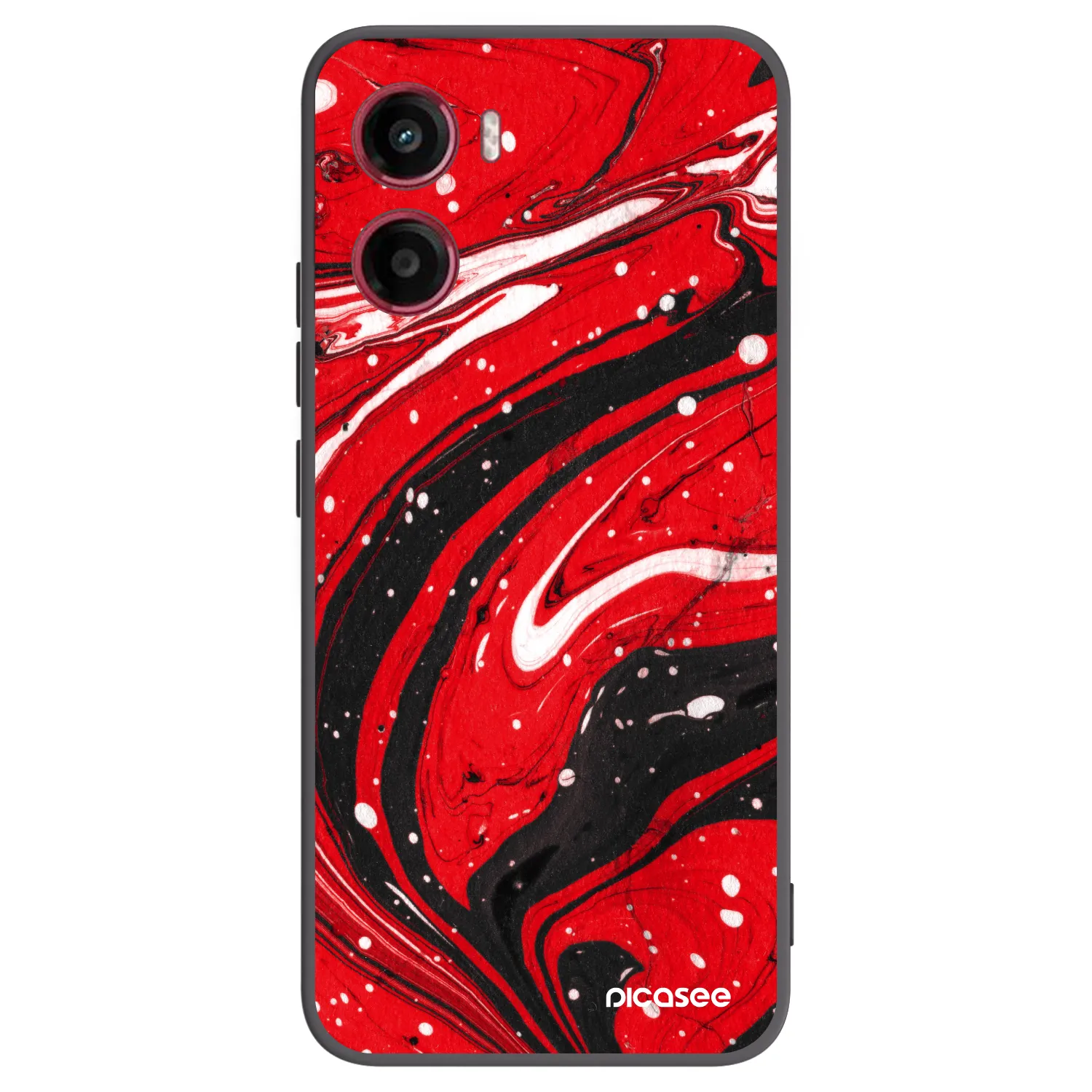 Picasee husă neagră din silicon pentru Motorola Moto G05 - Red black