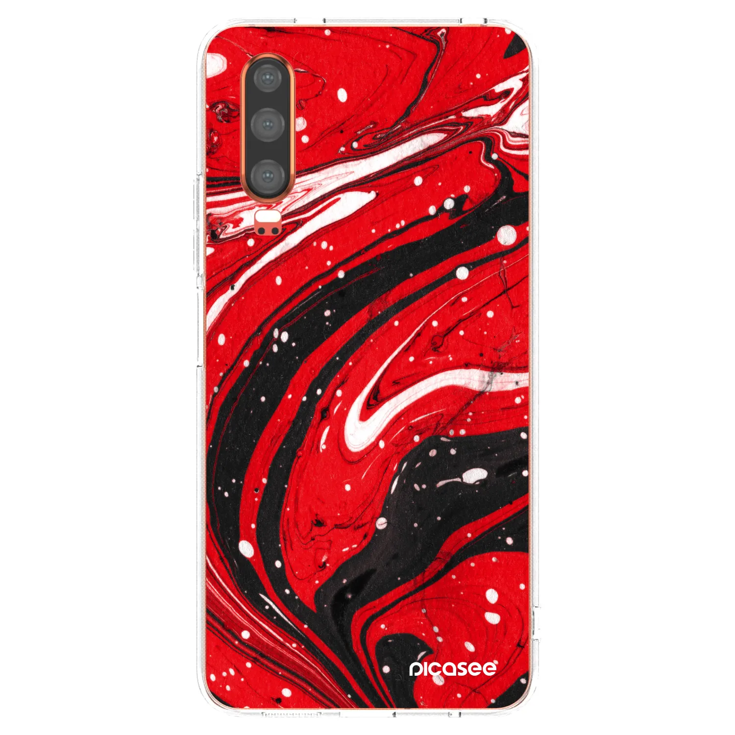 Picasee husă transparentă din silicon pentru Huawei P30 - Red black