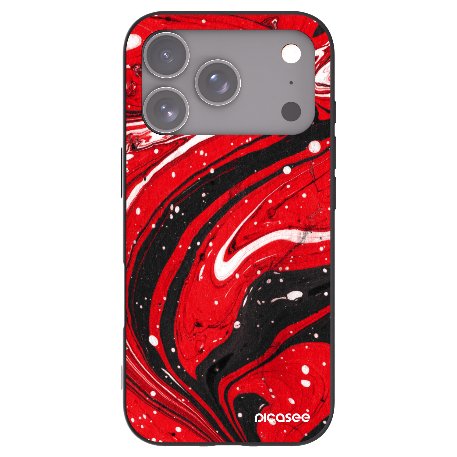 Picasee husă neagră din silicon pentru Apple iPhone 17 Pro - Red black