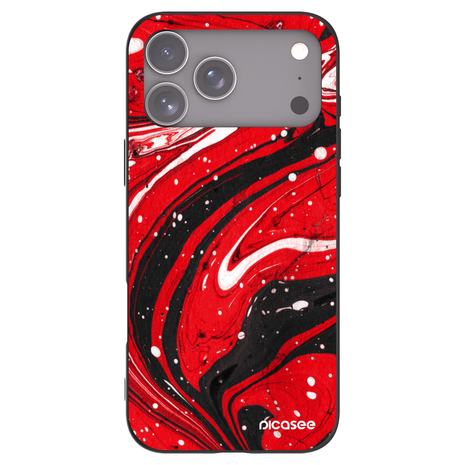 Picasee husă neagră din silicon pentru Apple iPhone 17 Pro Max - Red black