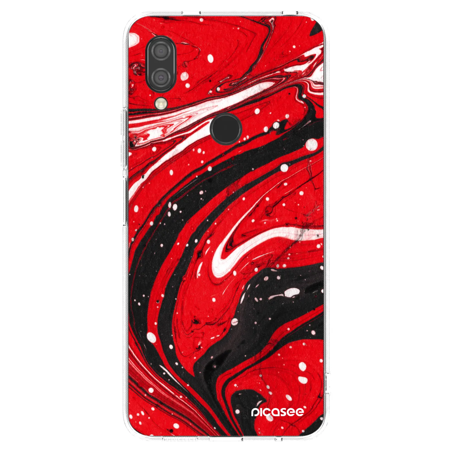 Picasee husă transparentă din silicon pentru Xiaomi Redmi 7 - Red black