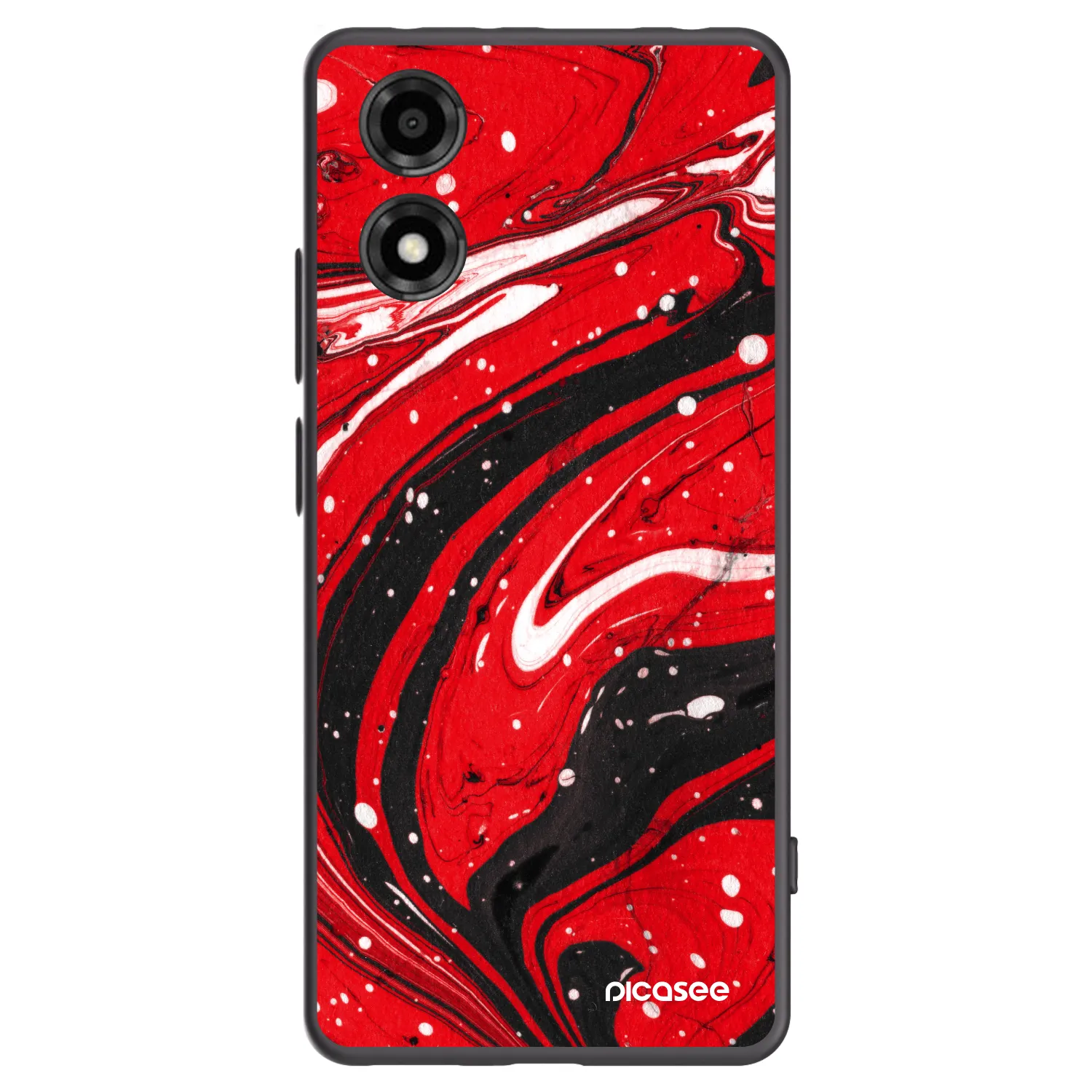 Picasee husă neagră din silicon pentru Motorola Moto E14 - Red black