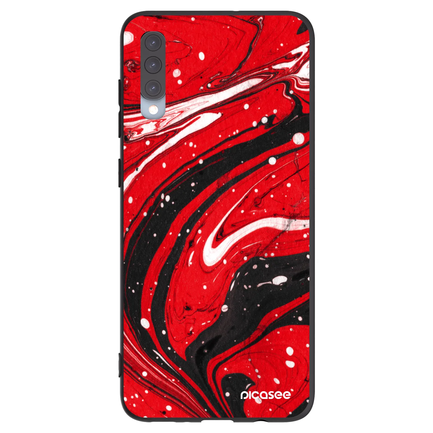 Picasee husă neagră din silicon pentru Samsung Galaxy A70 A705F - Red black
