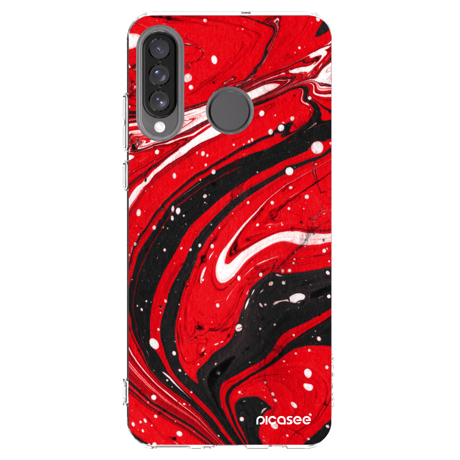 Picasee husă transparentă din silicon pentru Huawei P30 Lite - Red black