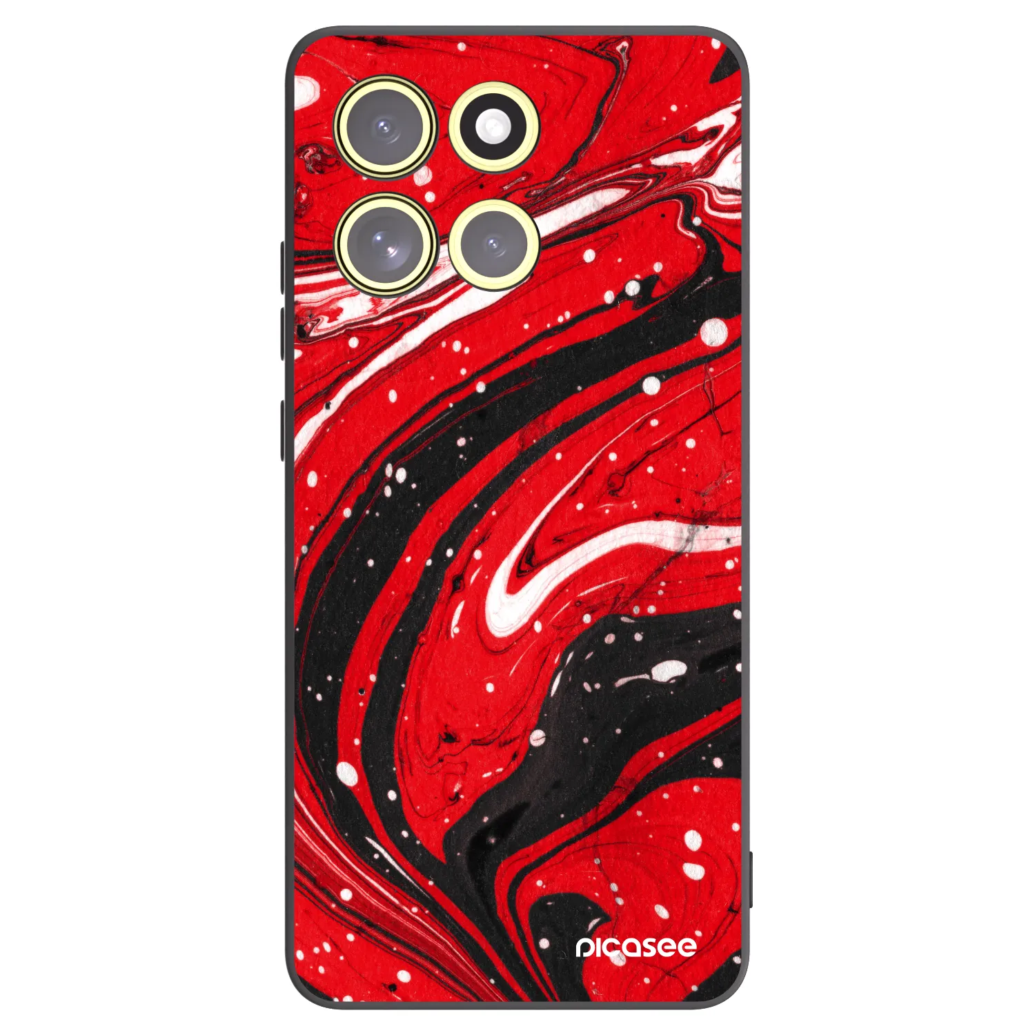 Picasee husă neagră din silicon pentru Motorola Moto G86 Power 5G - Red black