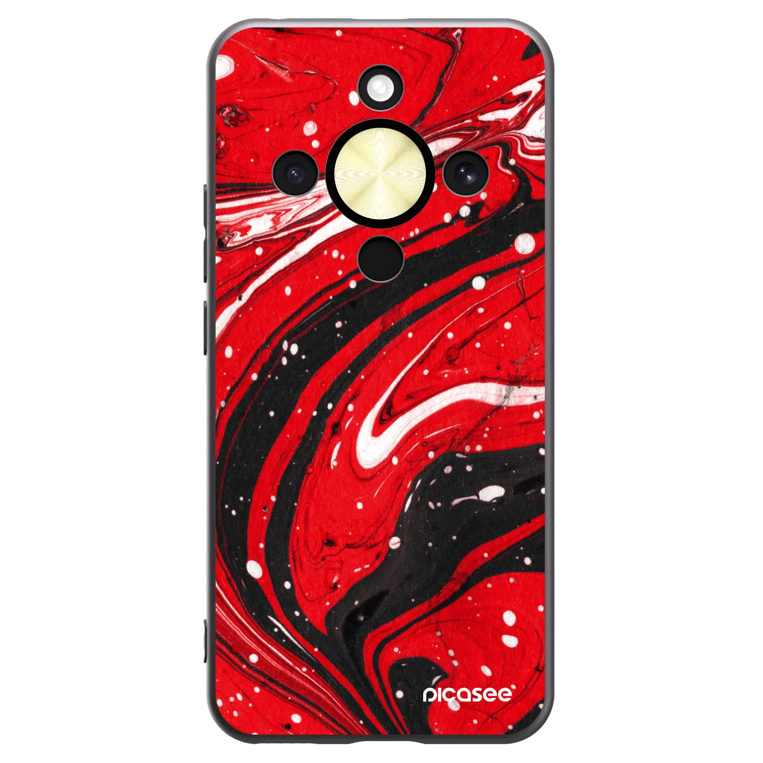 Picasee husă neagră din silicon pentru Honor Magic8 Lite 5G - Red black