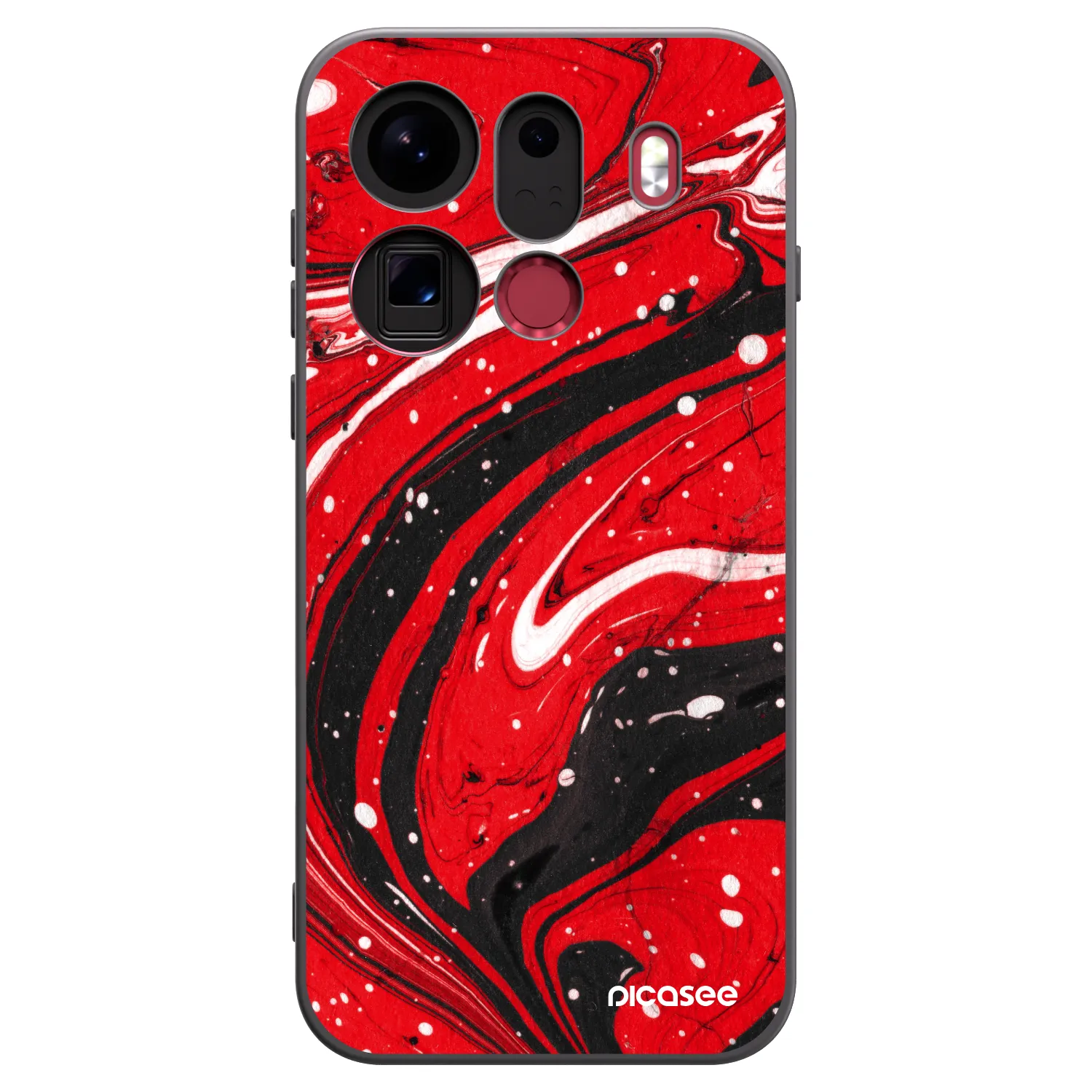Picasee husă neagră din silicon pentru OPPO Find X9 Pro - Red black