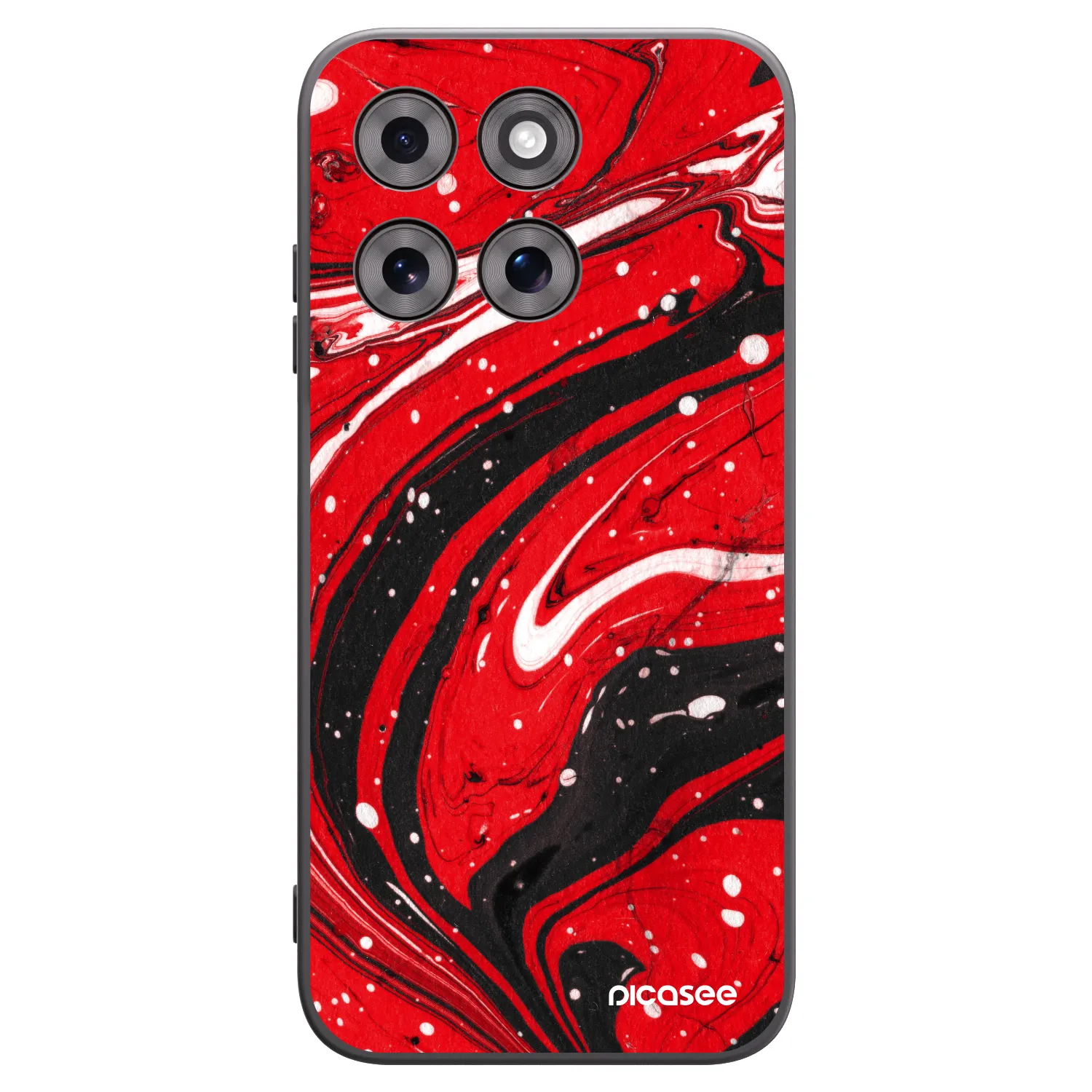 Picasee husă neagră din silicon pentru Motorola Moto G77 - Red black