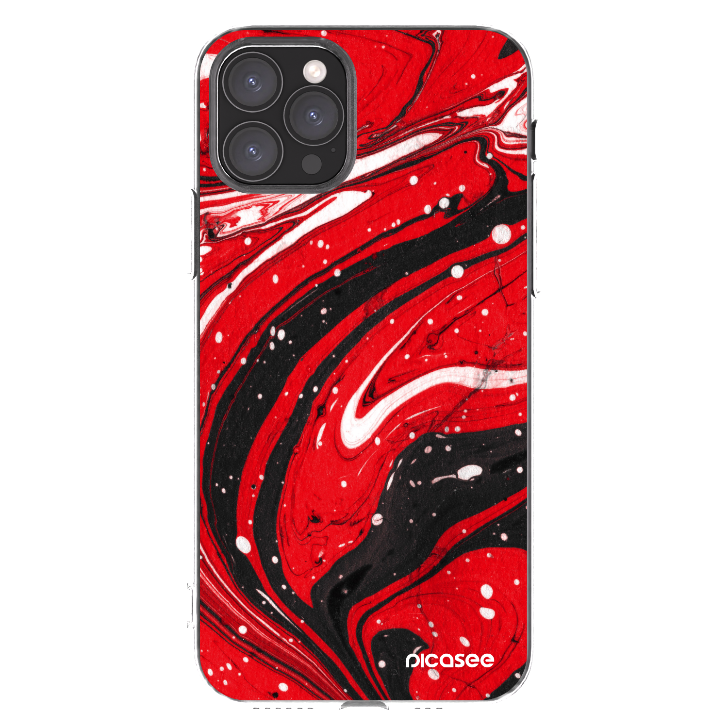 Picasee husă transparentă din silicon pentru Apple iPhone 11 Pro - Red black