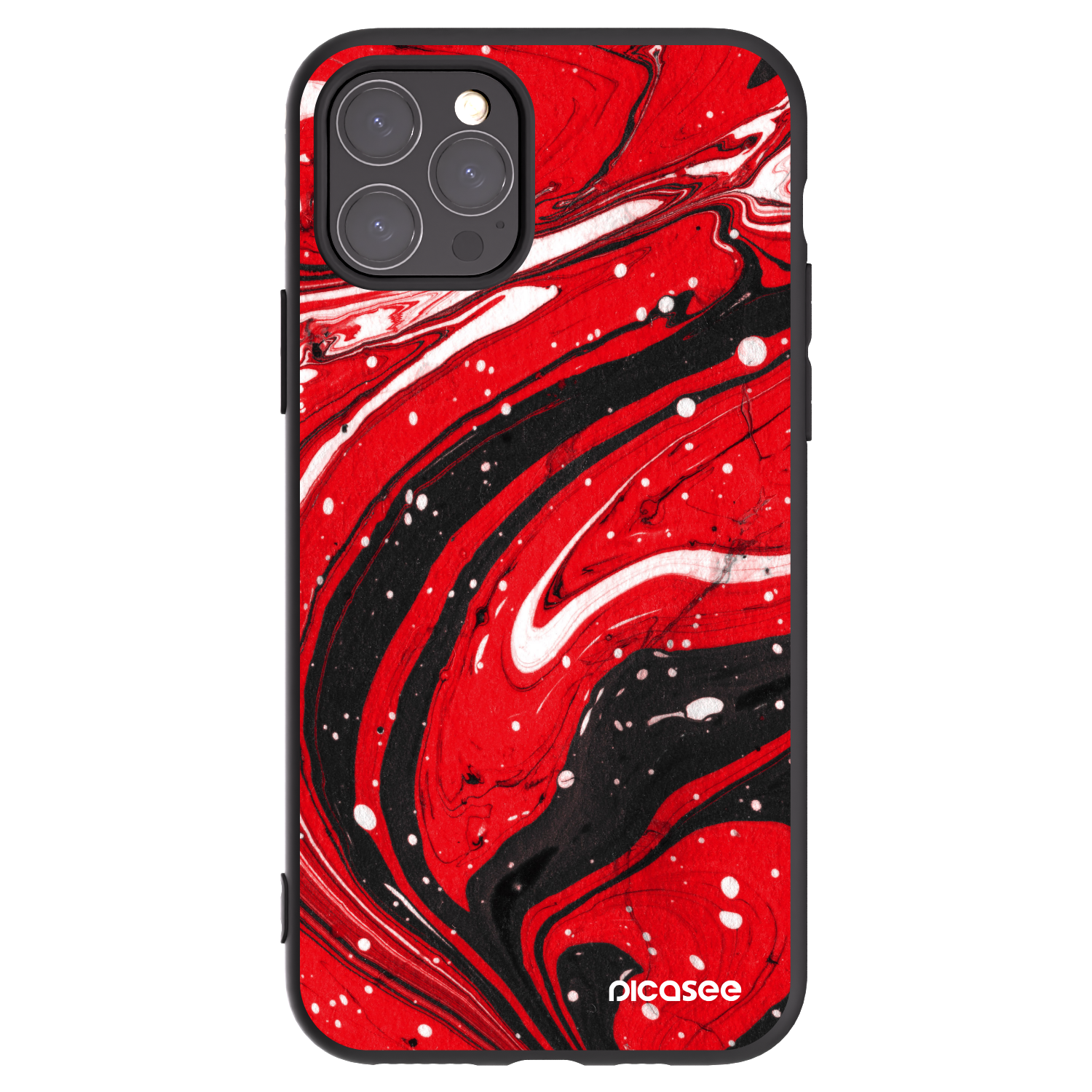 Picasee husă neagră din silicon pentru Apple iPhone 11 Pro - Red black