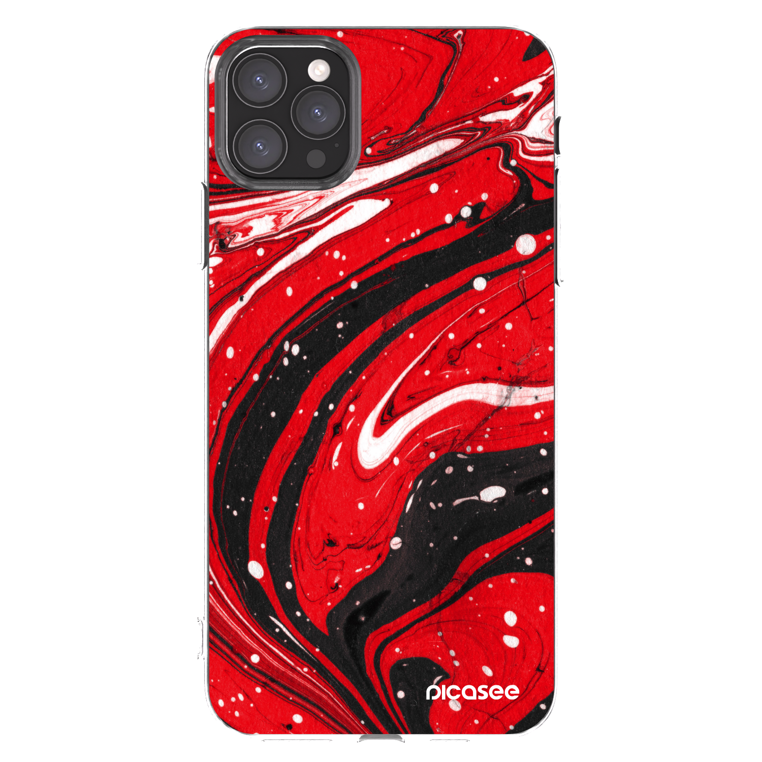 Picasee husă transparentă din silicon pentru Apple iPhone 11 Pro Max - Red black