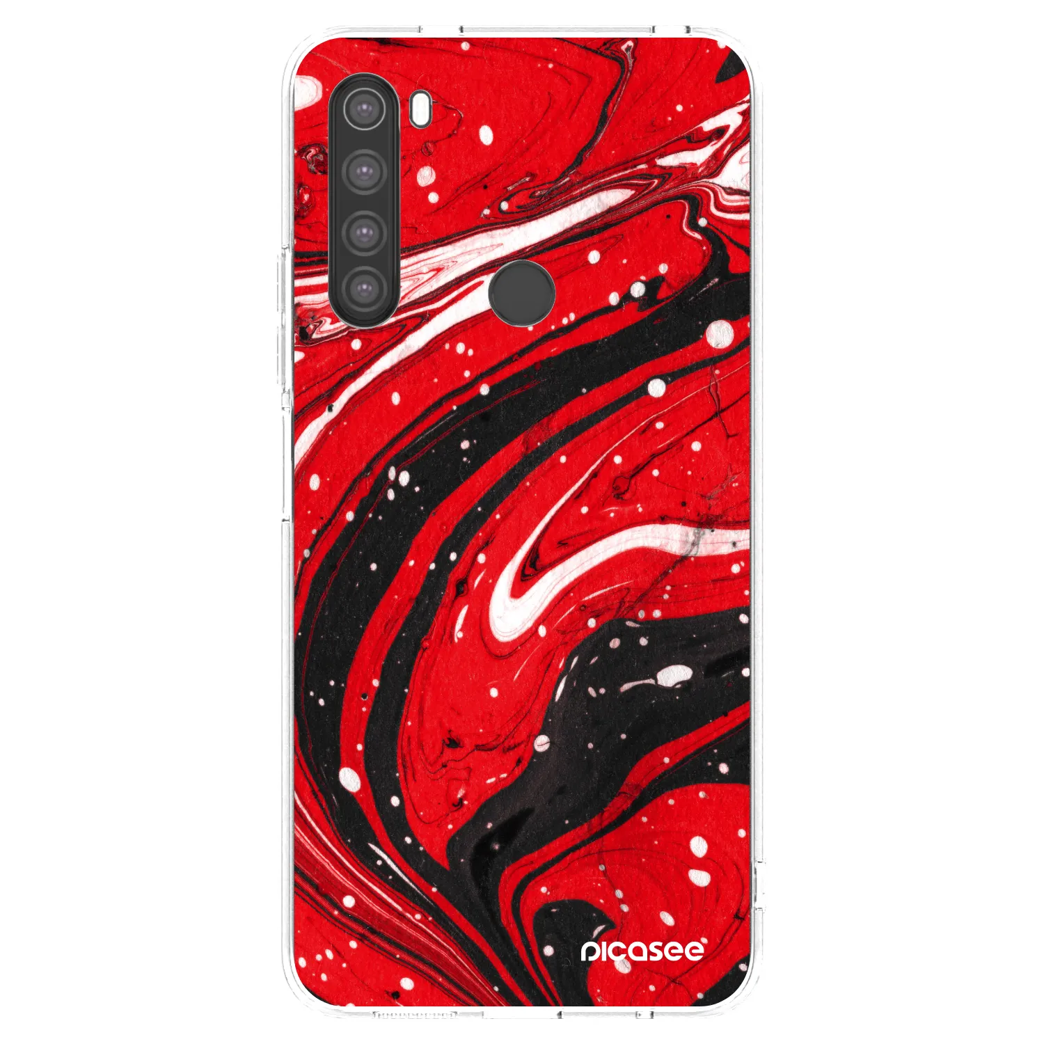 Picasee husă transparentă din silicon pentru Xiaomi Redmi Note 8 - Red black