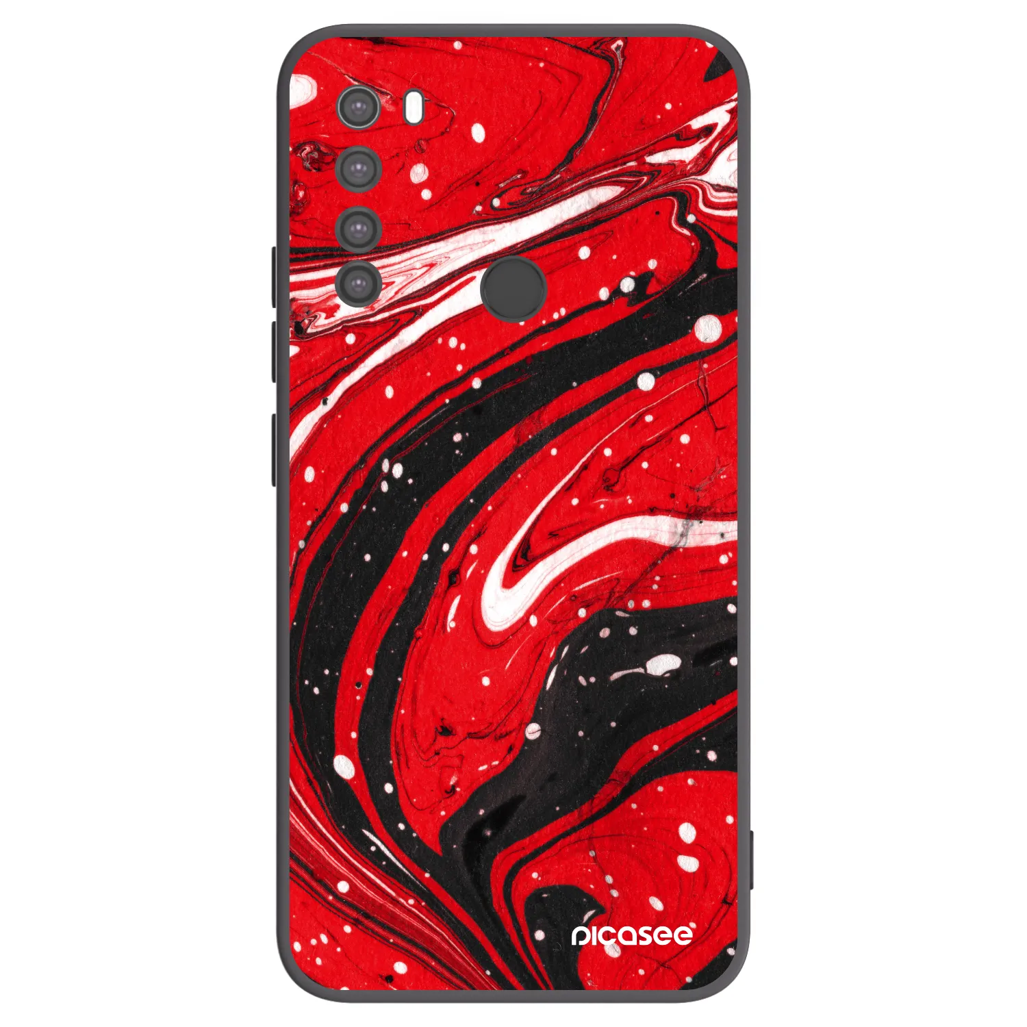 Picasee husă neagră din silicon pentru Xiaomi Redmi Note 8 - Red black