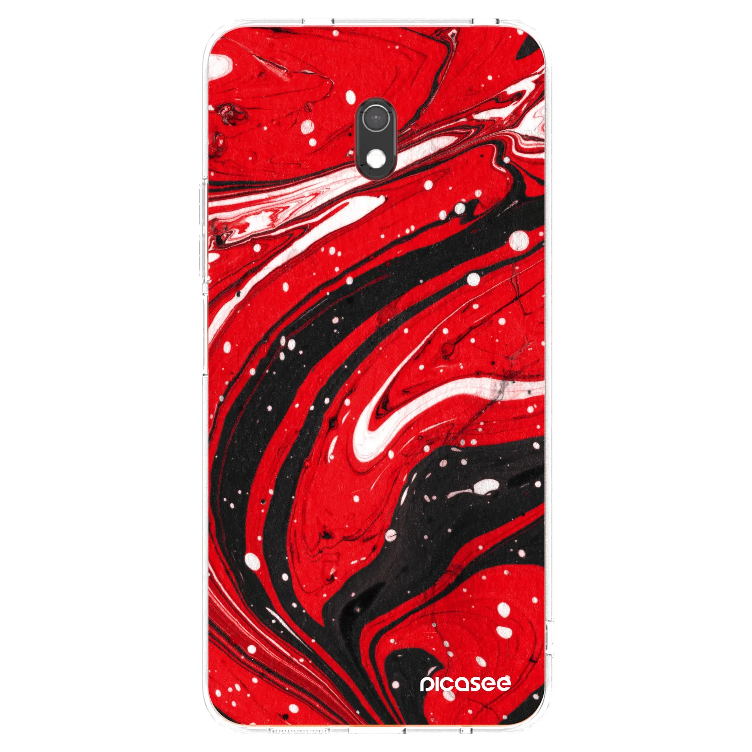 Picasee husă transparentă din silicon pentru Xiaomi Redmi 8A - Red black