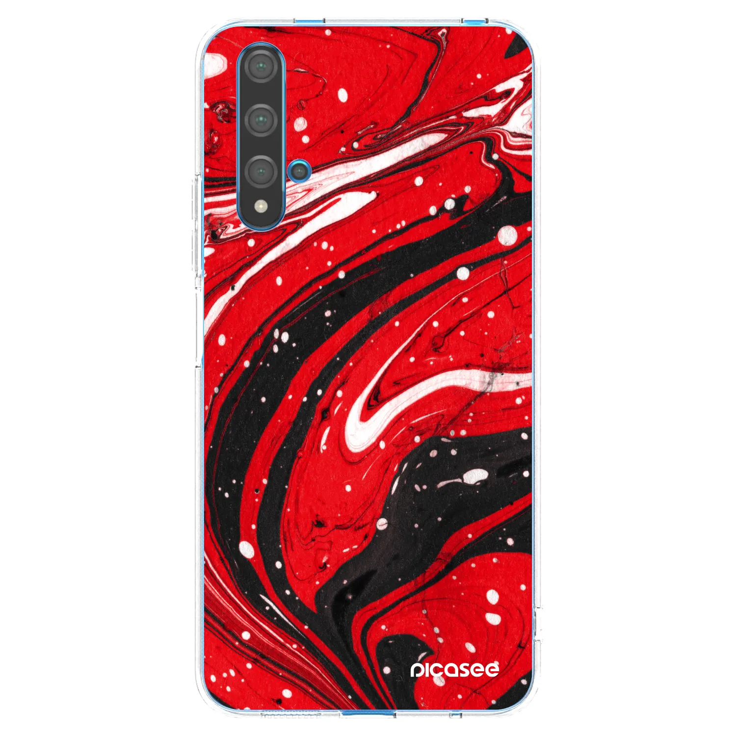 Picasee husă transparentă din silicon pentru Huawei Nova 5T - Red black