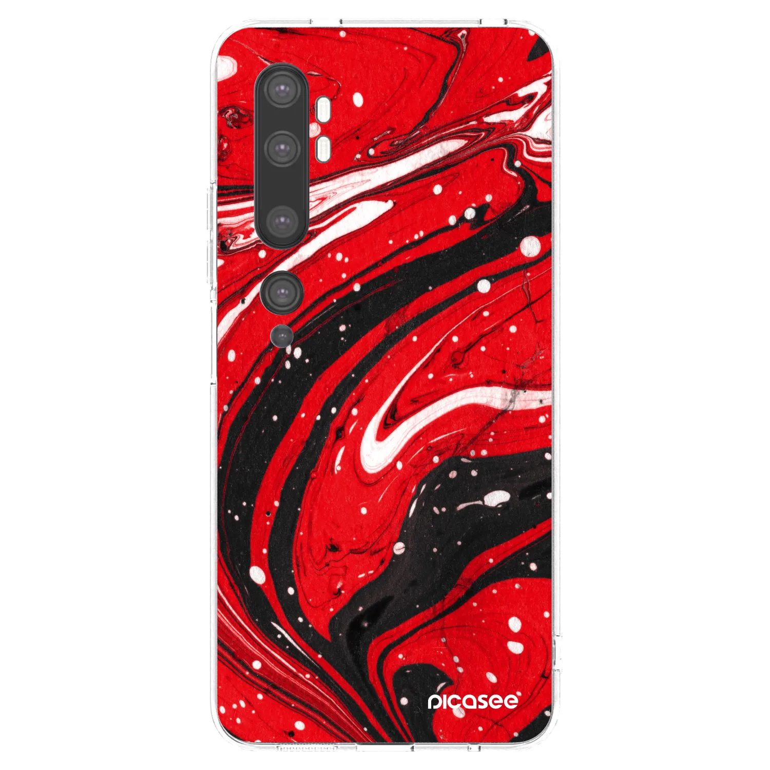 Picasee husă transparentă din silicon pentru Xiaomi Mi Note 10 (Pro) - Red black