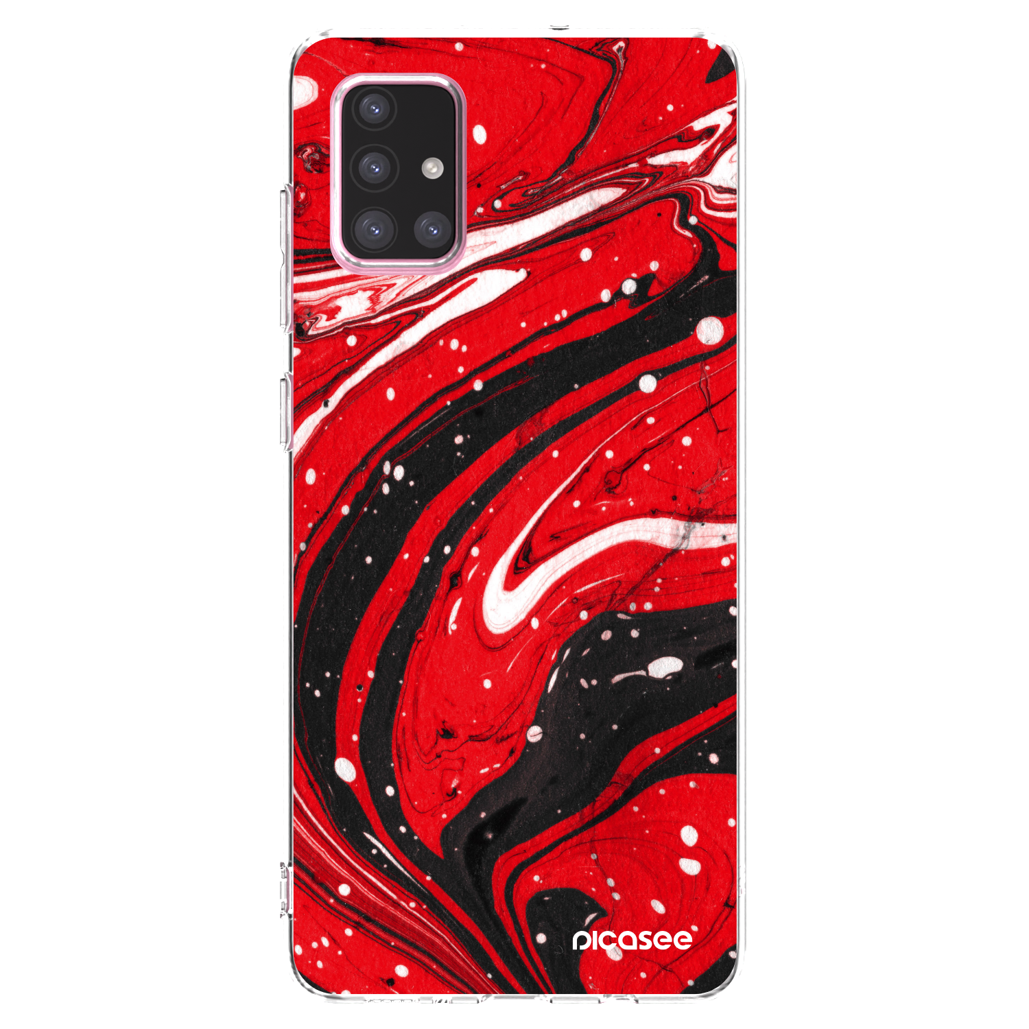 Picasee husă transparentă din silicon pentru Samsung Galaxy A71 A715F - Red black