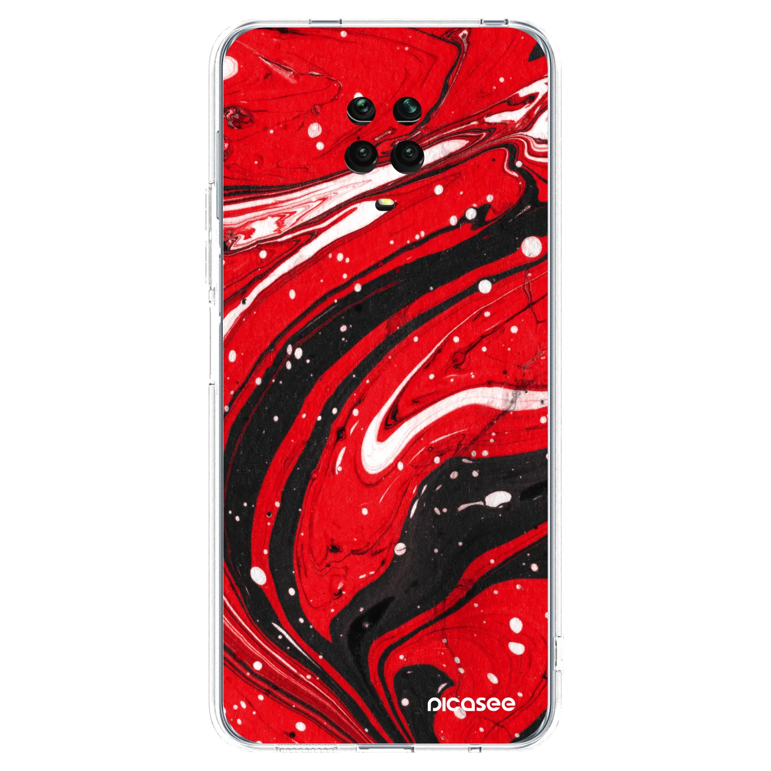 Picasee husă transparentă din silicon pentru Xiaomi Redmi Note 9 Pro - Red black