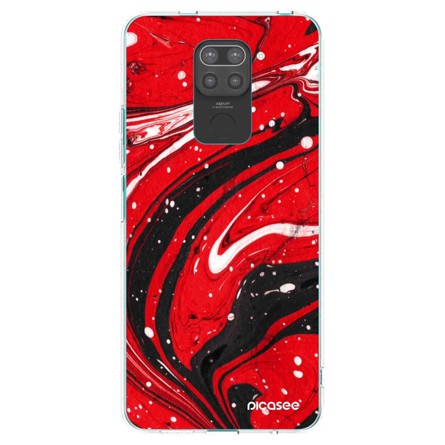 Picasee husă neagră din silicon pentru Xiaomi Redmi Note 9 - Red black