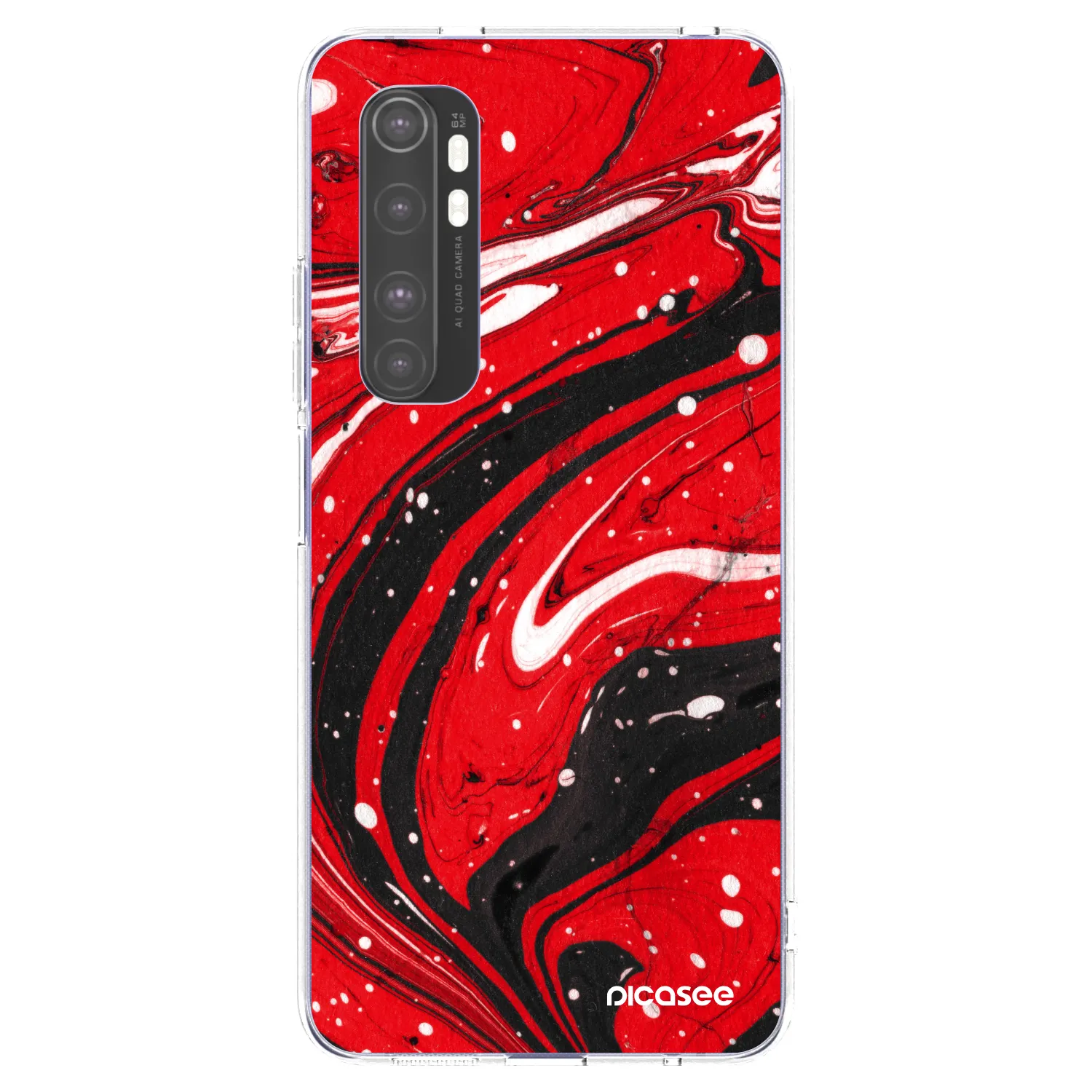 Picasee husă transparentă din silicon pentru Xiaomi Mi Note 10 Lite - Red black
