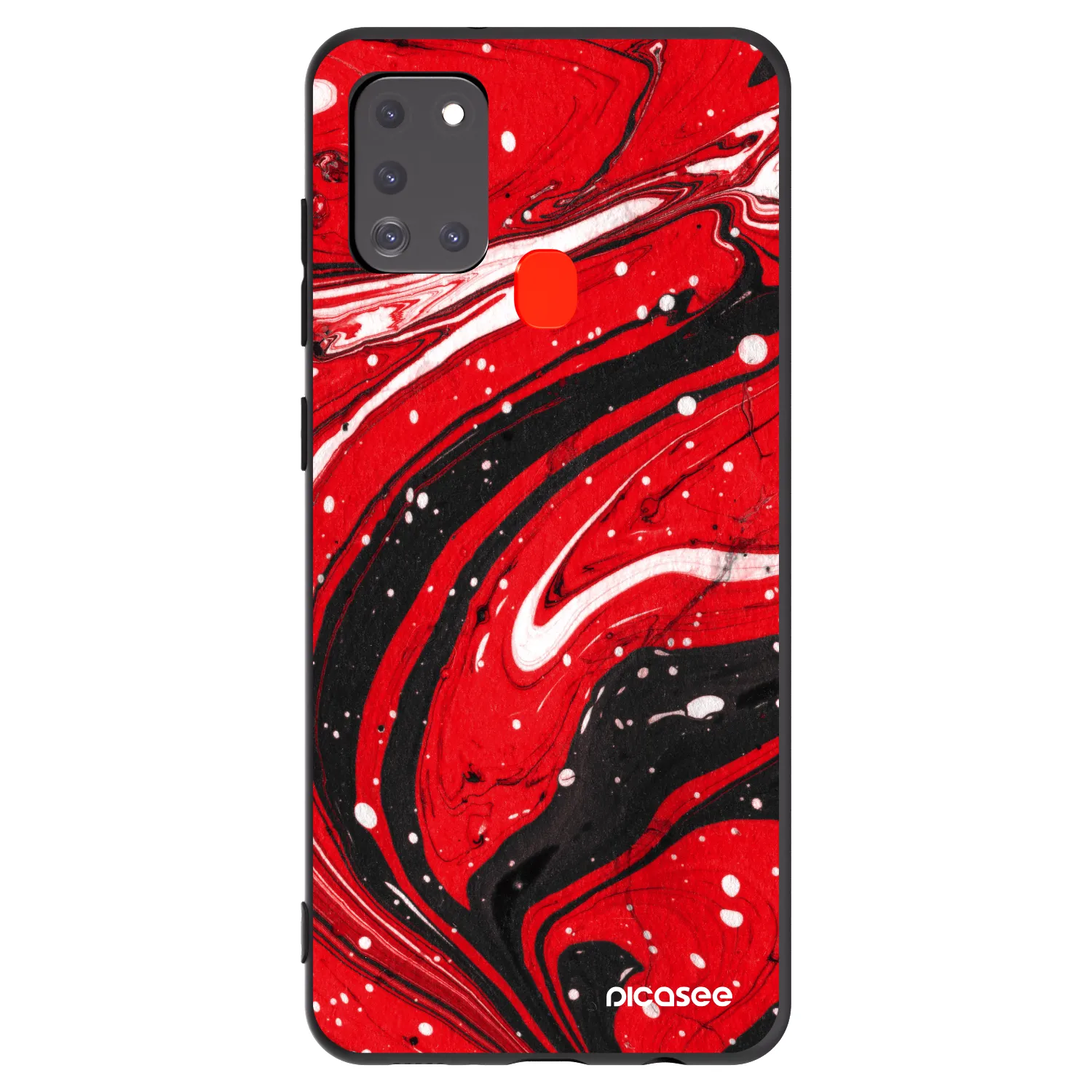Picasee husă neagră din silicon pentru Samsung Galaxy A21s - Red black