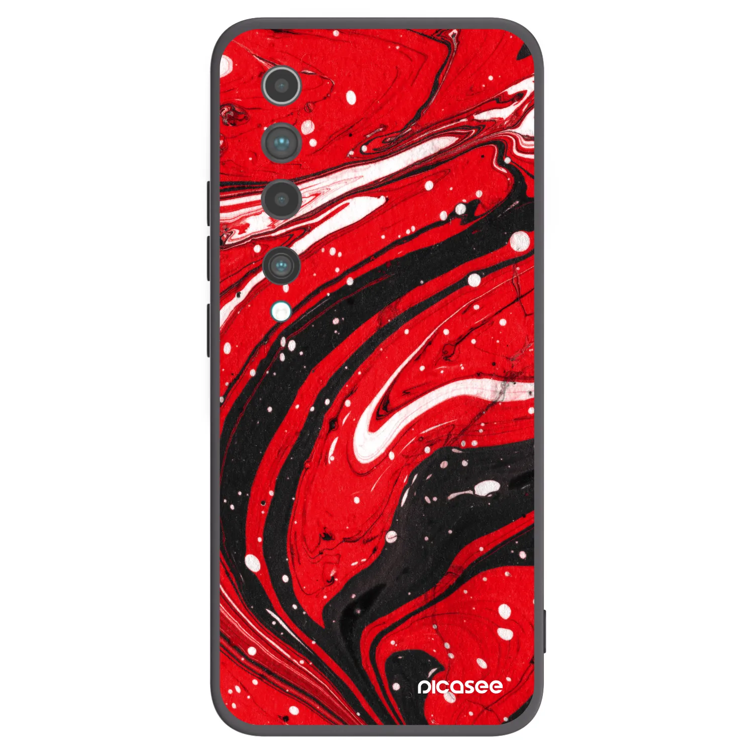 Picasee husă neagră din silicon pentru Xiaomi Mi 10 - Red black