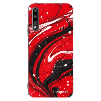 Picasee husă transparentă din silicon pentru Honor 9X Pro - Red black