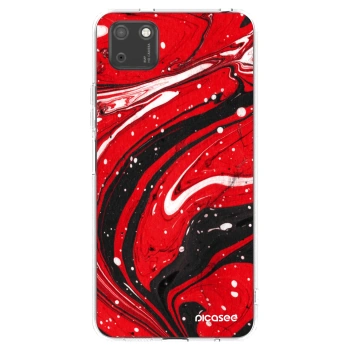 Picasee husă transparentă din silicon pentru Huawei Y5P - Red black