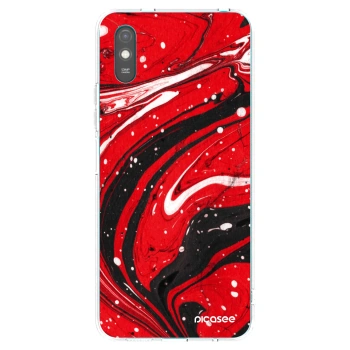 Picasee husă transparentă din silicon pentru Xiaomi Redmi 9A - Red black